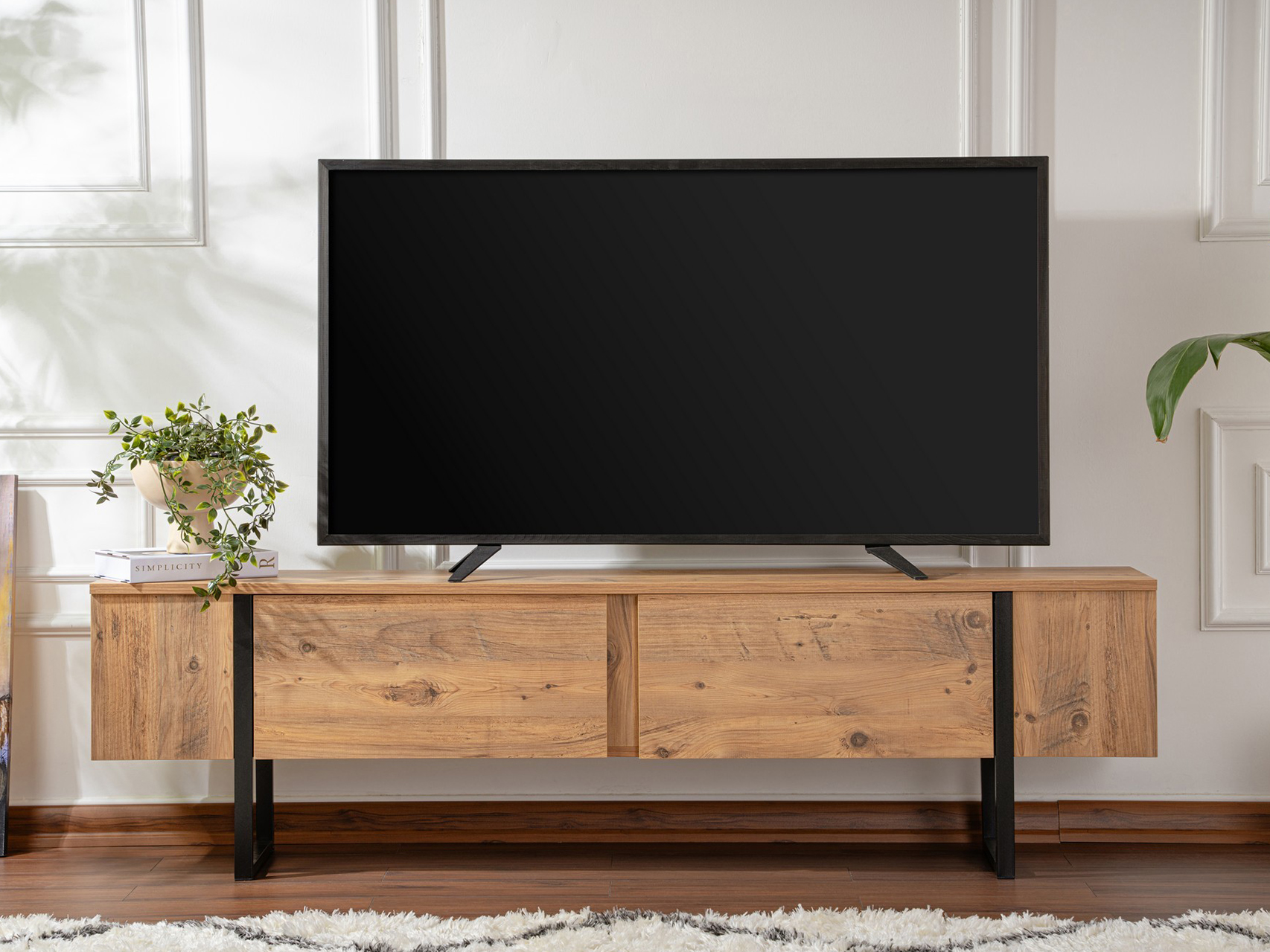TV komoda Novato 105 (Bor + Crno)