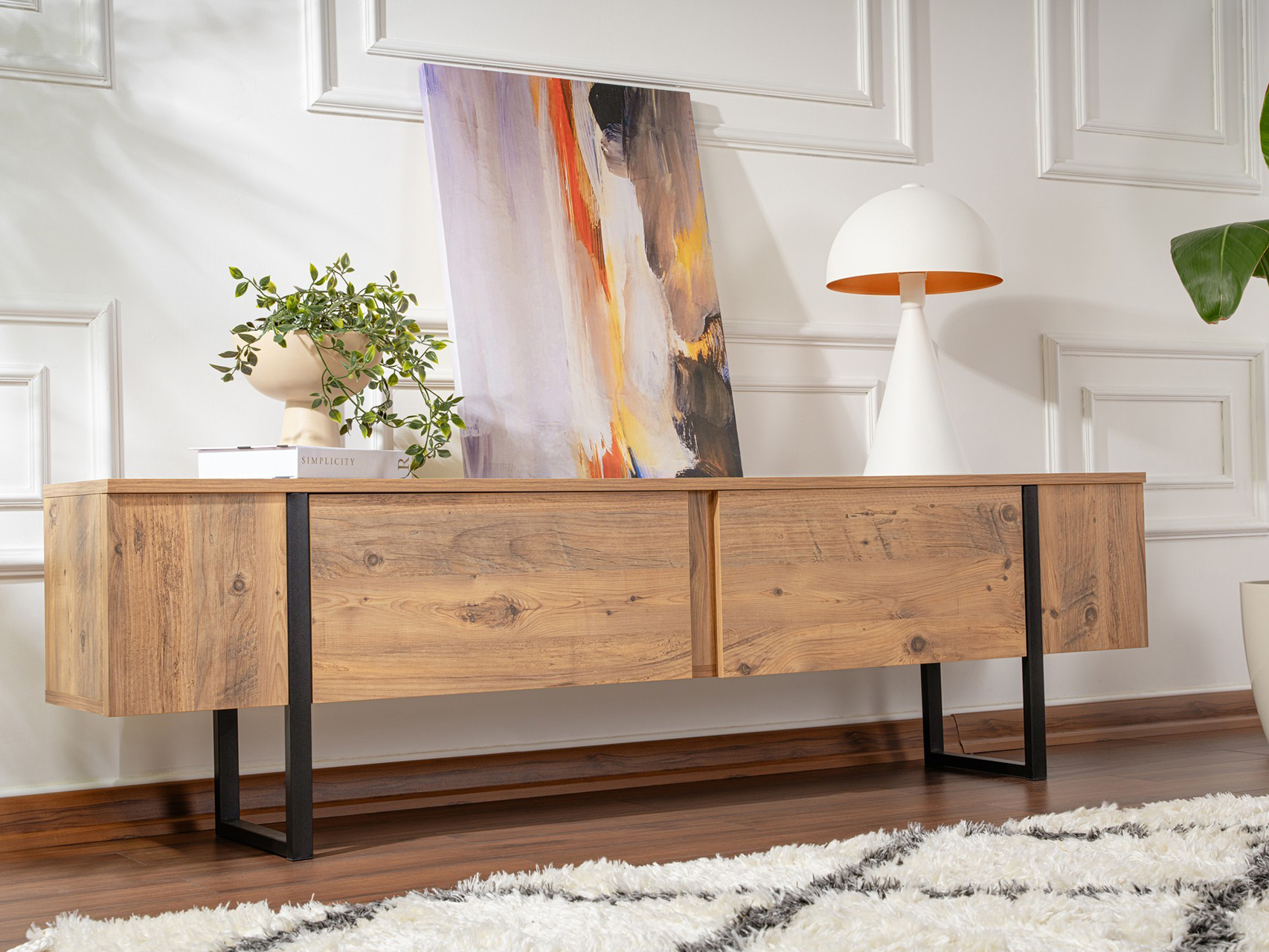 TV komoda Novato 105 (Bor + Crno)
