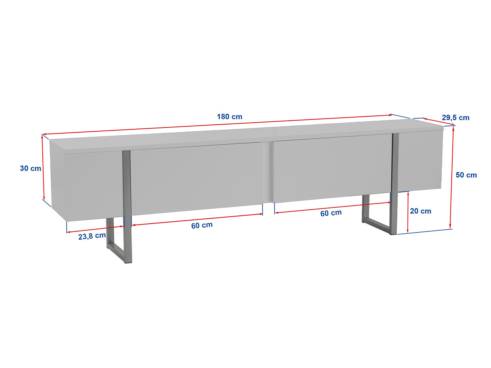 TV komoda Novato 105 (Bor + Crno)
