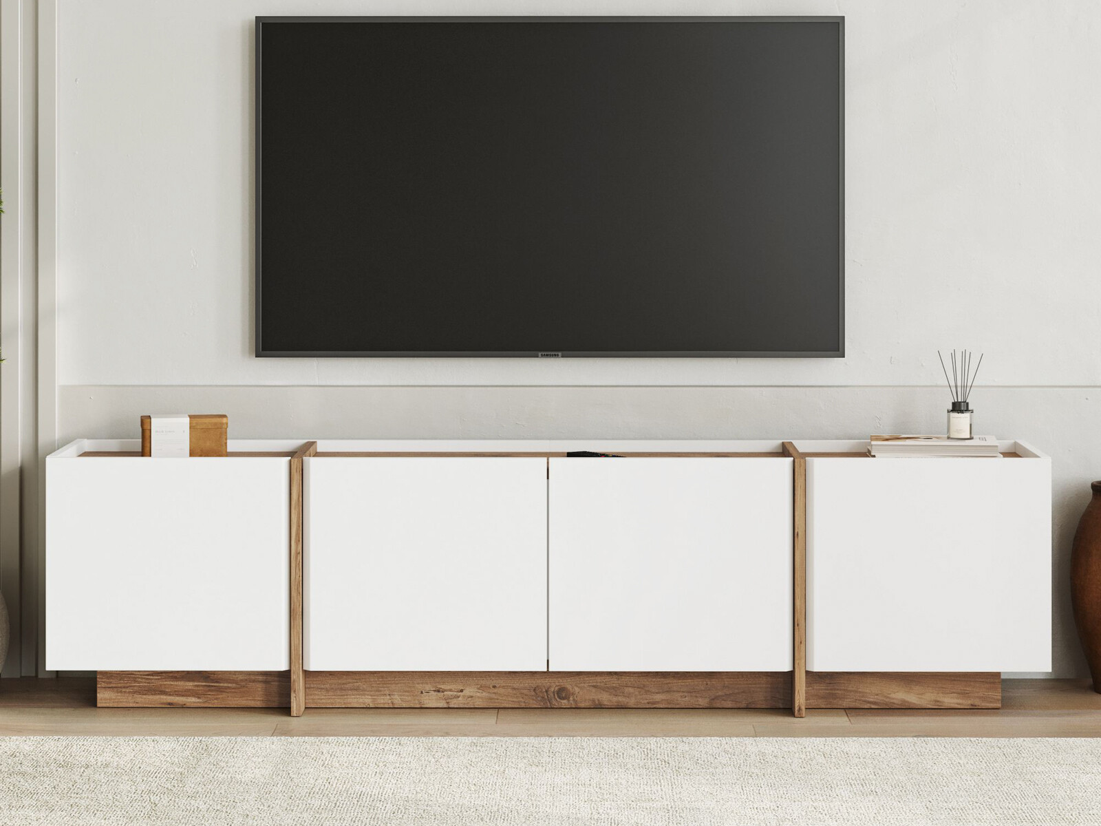 TV komoda Novato 152 (Belo + Bor)