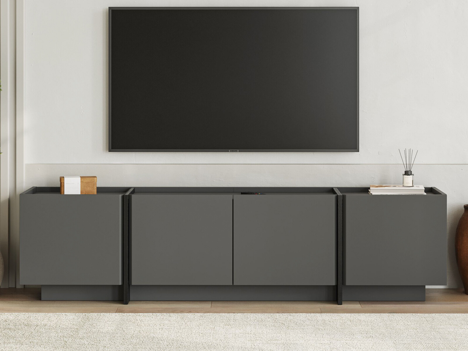 TV komoda Novato 152 (Crno + Antracit)