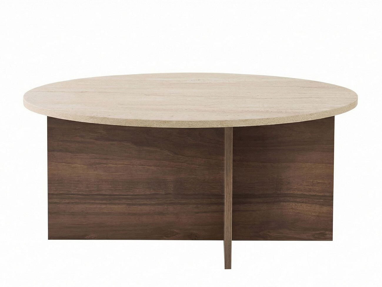 Stočić za kafu Novato 137 (Svetlo Travertine + Orah)