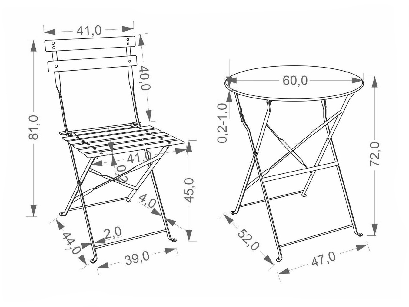 Set balkonskog nameštaja Houston 2129 (Crno)