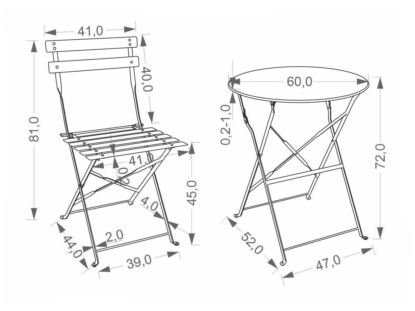Set balkonskog nameštaja Houston 2129 (Kapućino)
