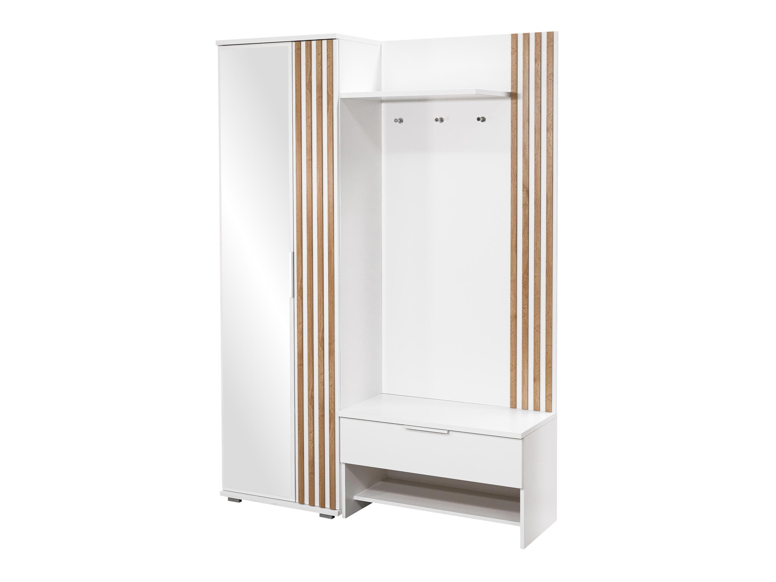 Set za hodnik Honolulu 161 (Belo + Hrast Votan)