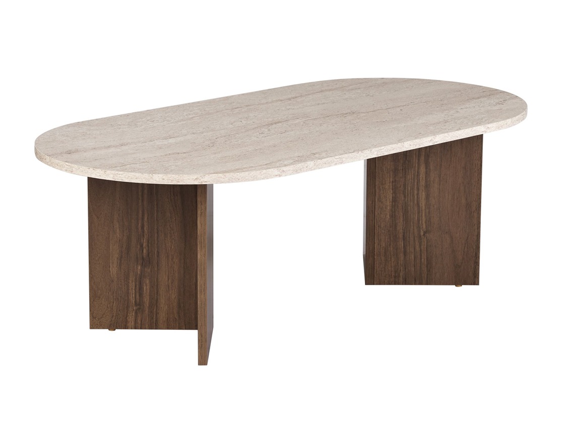 Stočić za kafu Novato 111 (Svetlo Travertine + Orah)