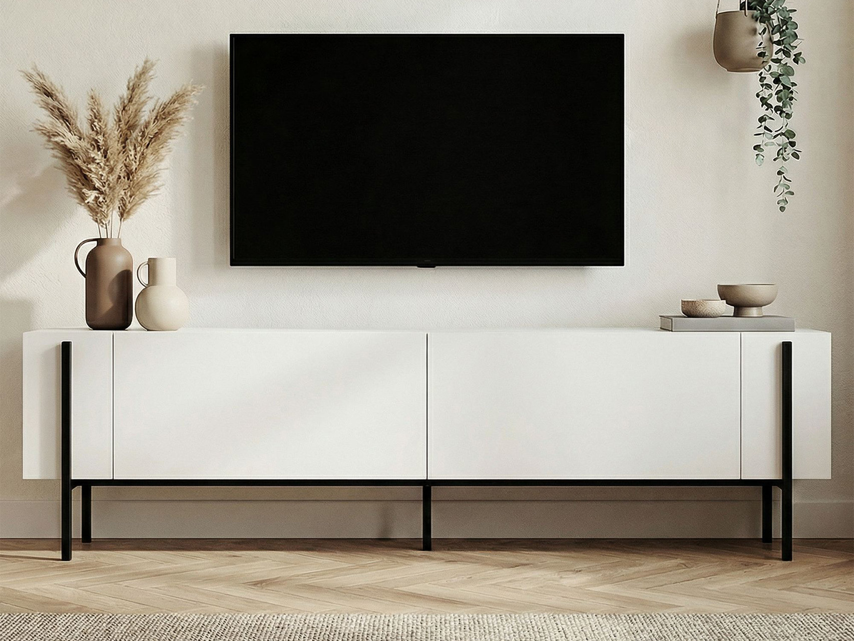 TV komoda Novato 154 (Belo + Crno)