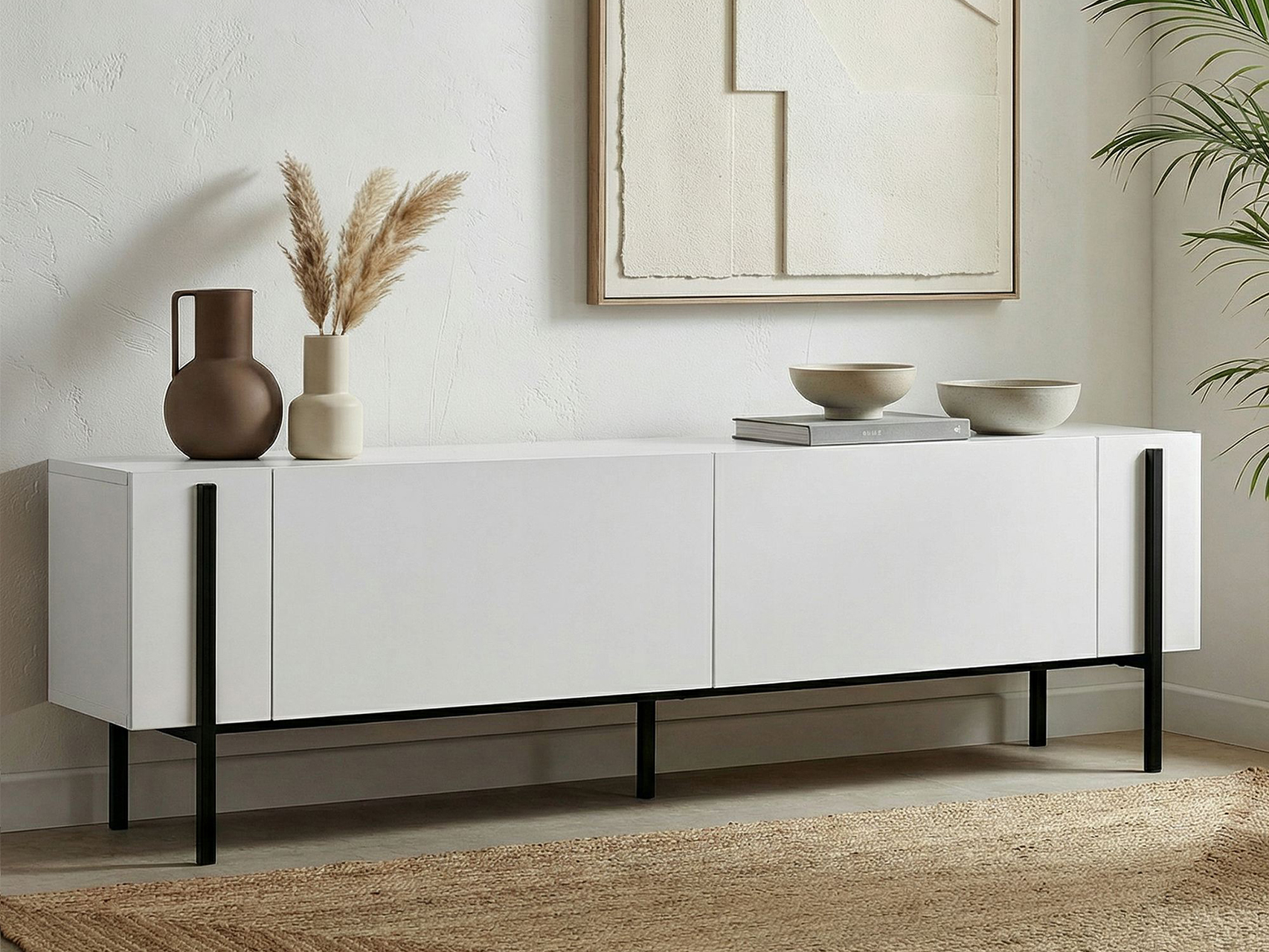 TV komoda Novato 154 (Belo + Crno)