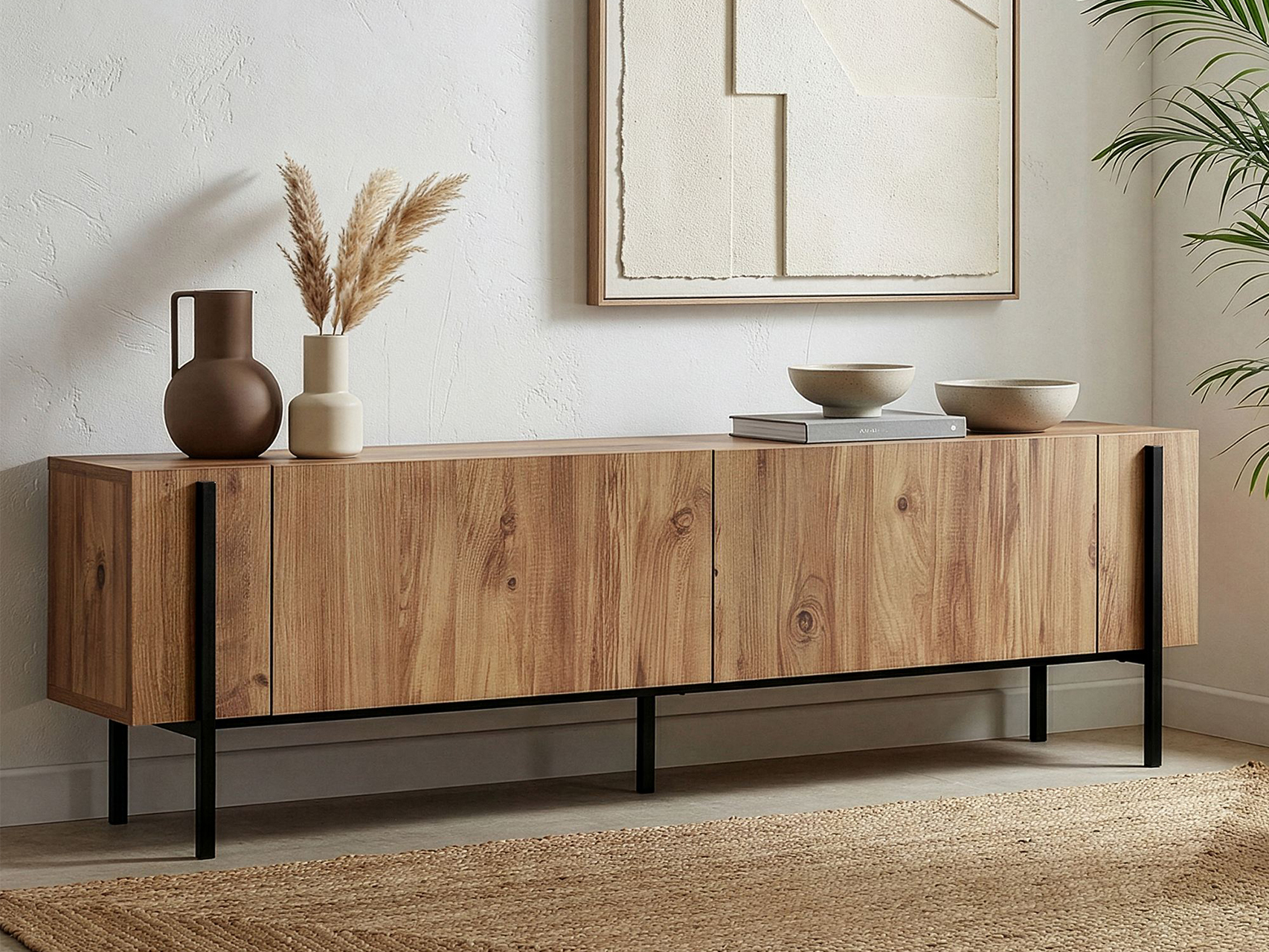 TV komoda Novato 154 (Crno + Bor)