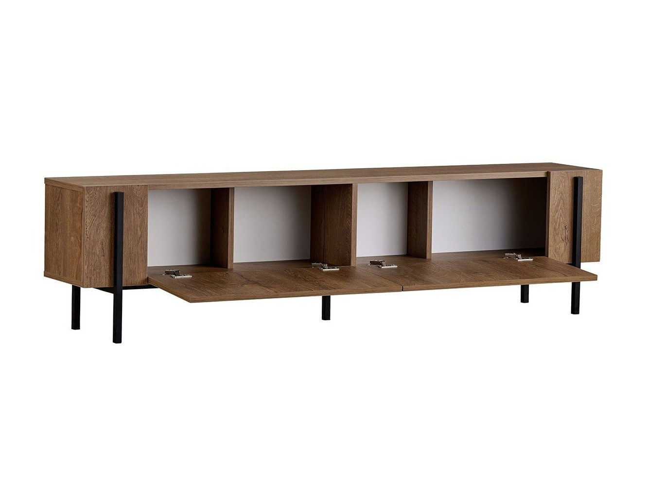 TV komoda Novato 154 (Crno + Hrast)