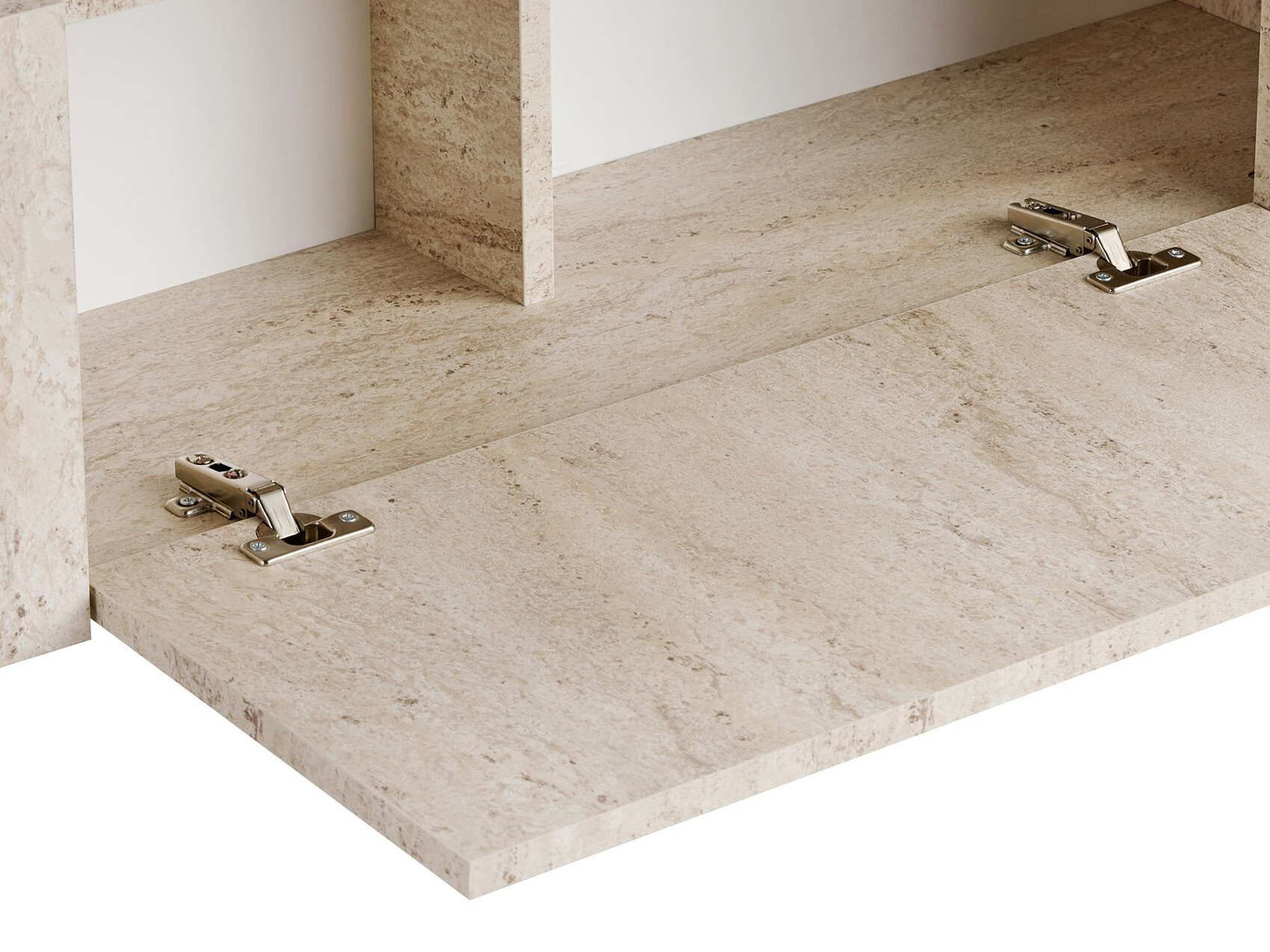 TV komoda Novato 154 (Zlatna + Svetlo Travertine)