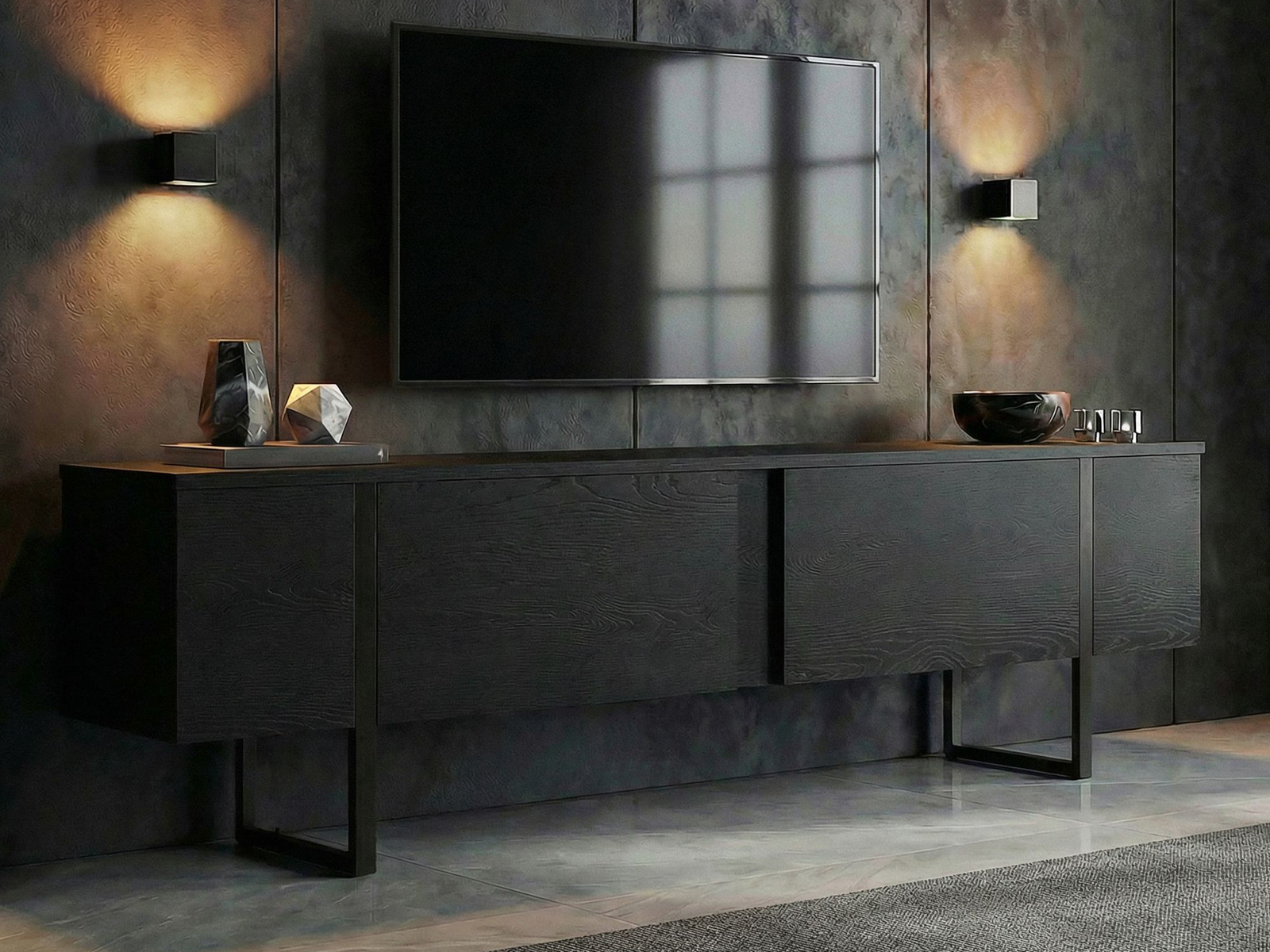 TV komoda Novato 156 (Crno)