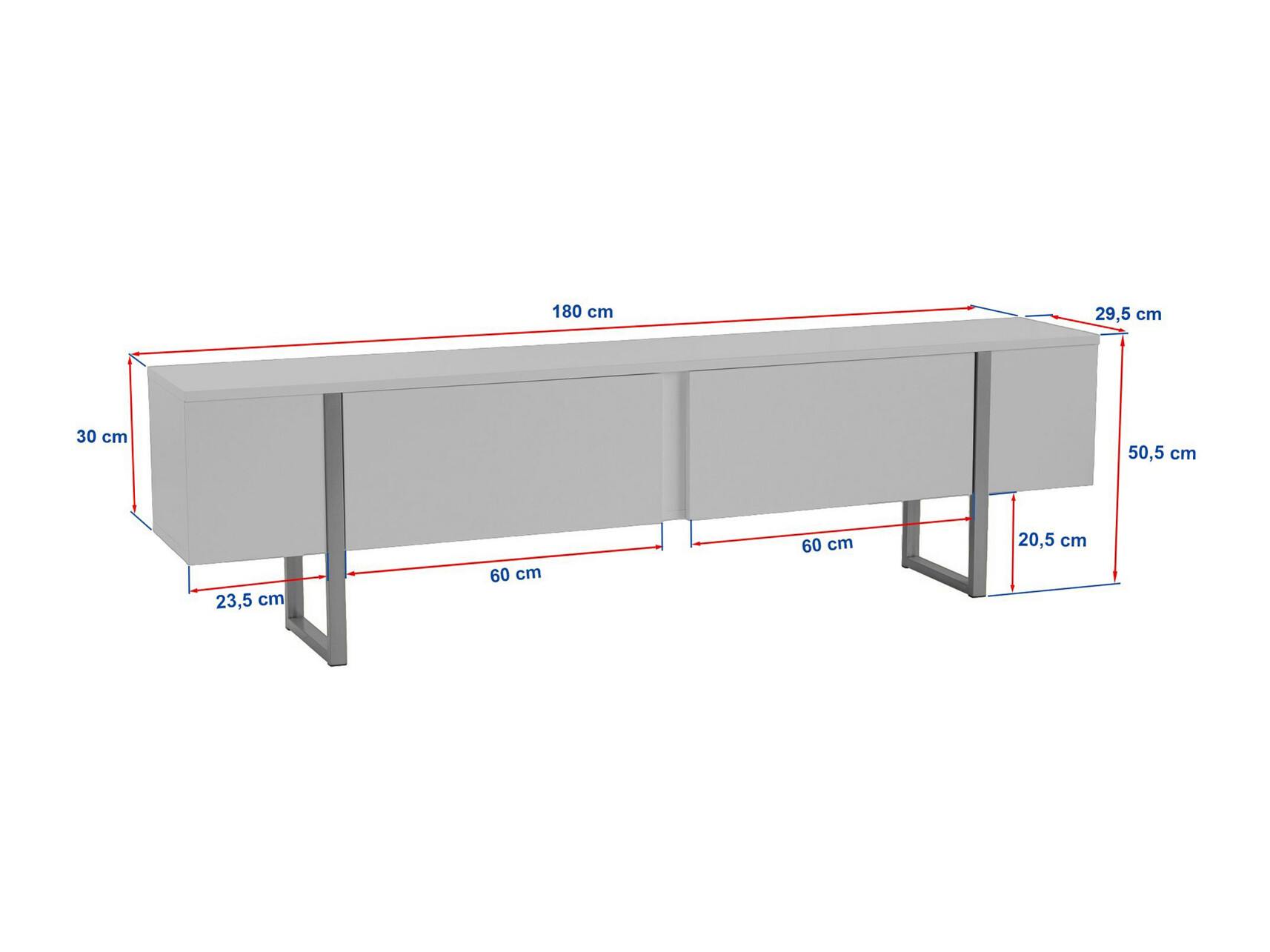 TV komoda Novato 156 (Belo + Crno)