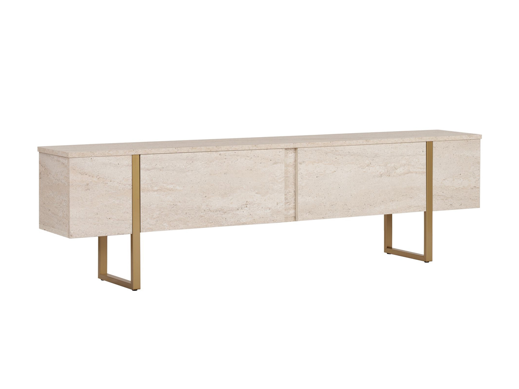 TV komoda Novato 156 (Zlatna + Svetlo Travertine)