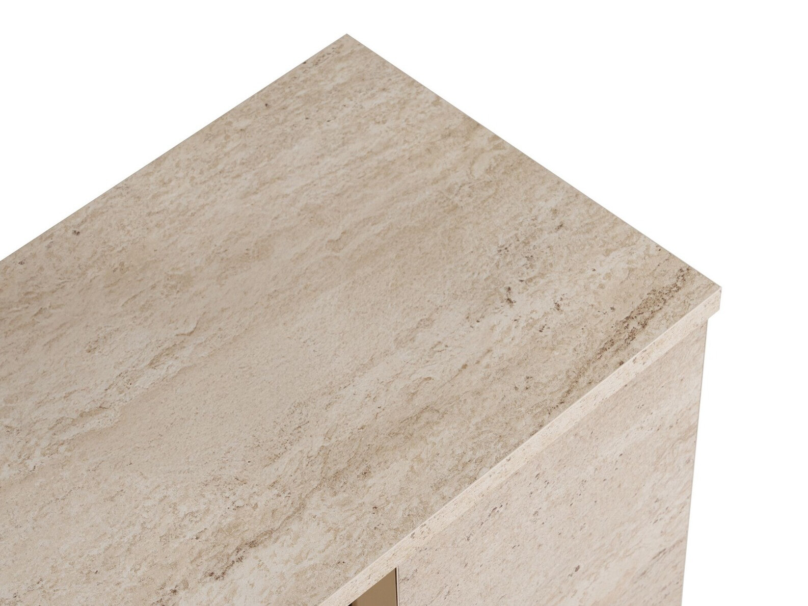 TV komoda Novato 156 (Zlatna + Svetlo Travertine)