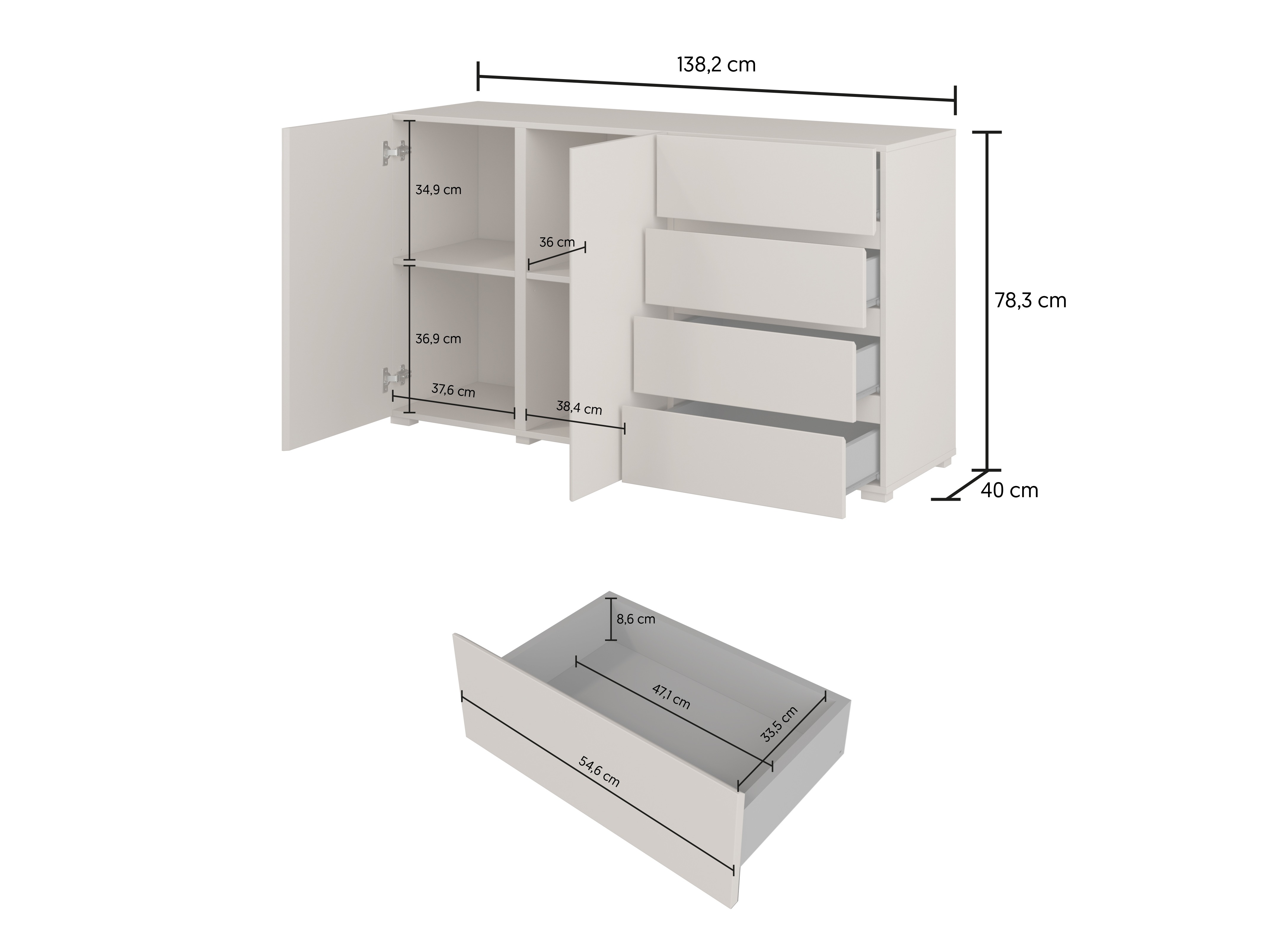 Komoda Elbleve 101 (Crno)