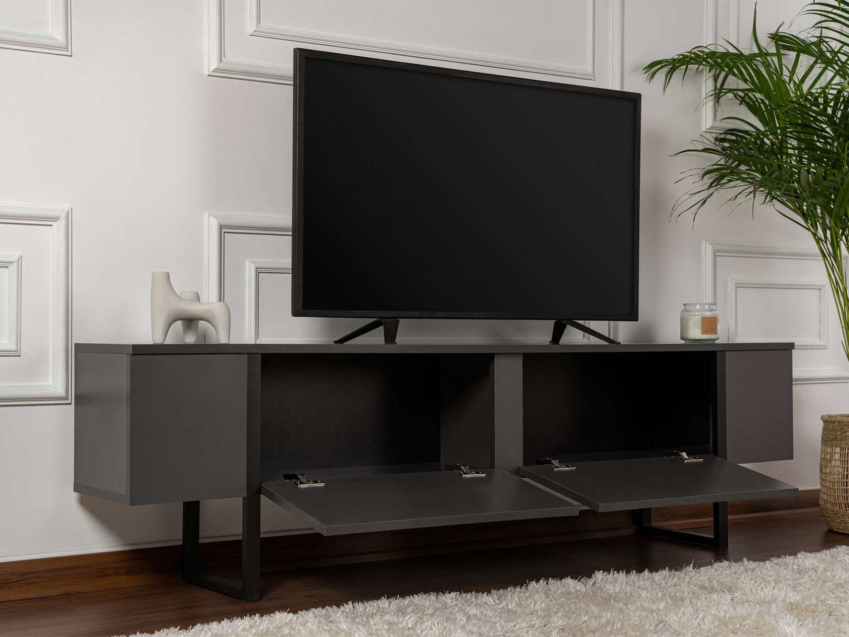 TV komoda Novato 105 (Antracit + Crno)
