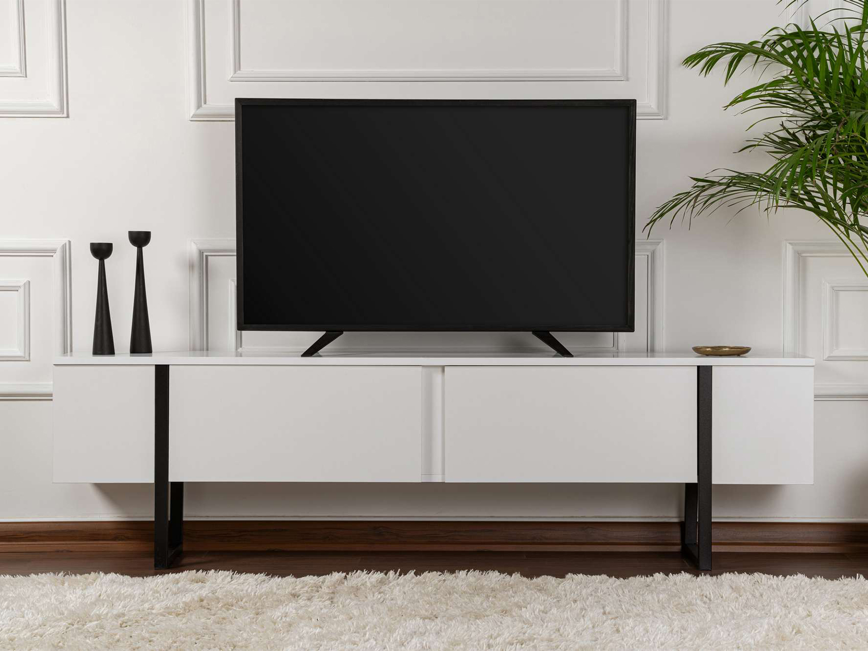 TV komoda Novato 105 (Belo + Crno)