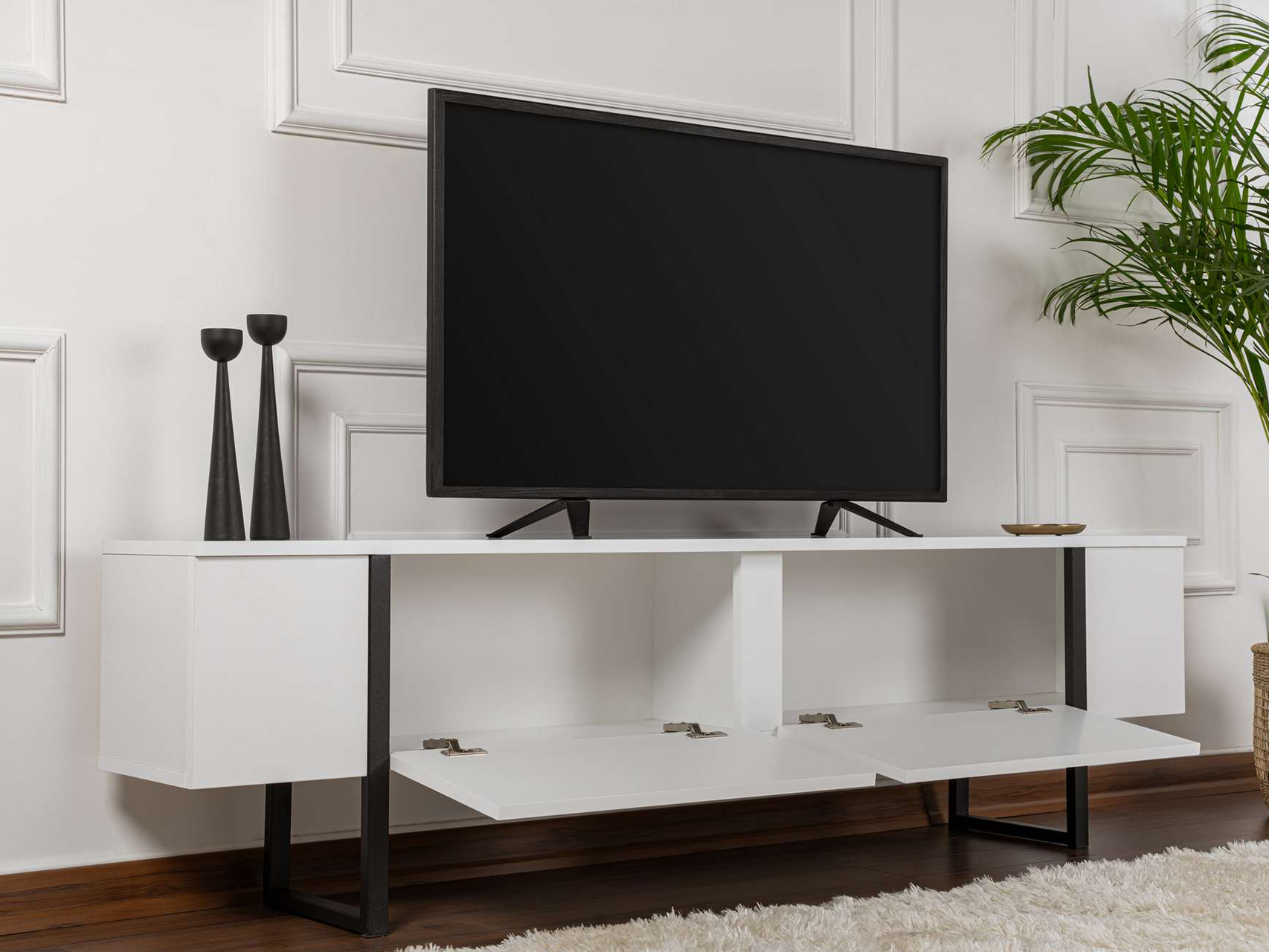 TV komoda Novato 105 (Belo + Crno)