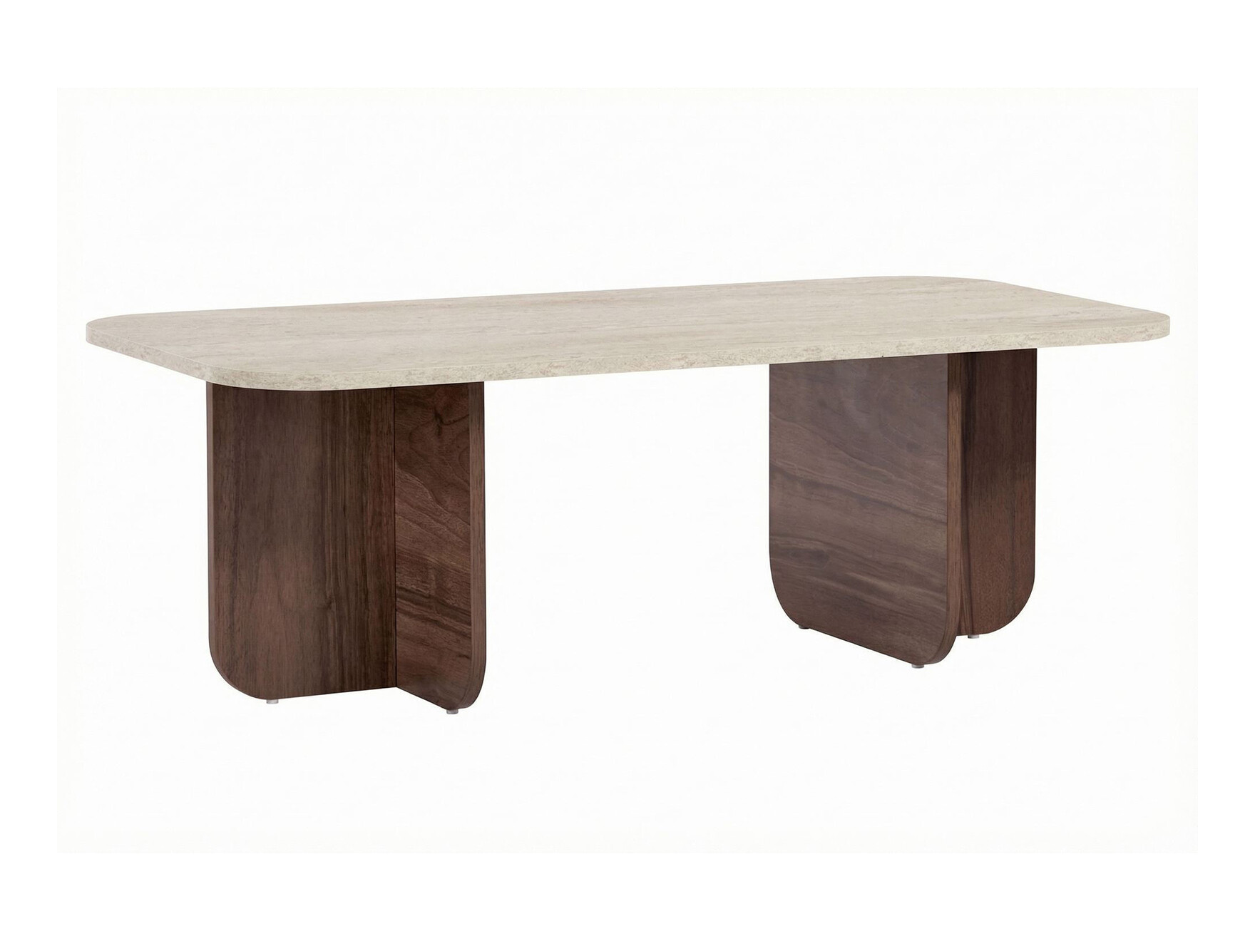 Stočić za kafu Novato 164 (Orah + Svetlo Travertine)