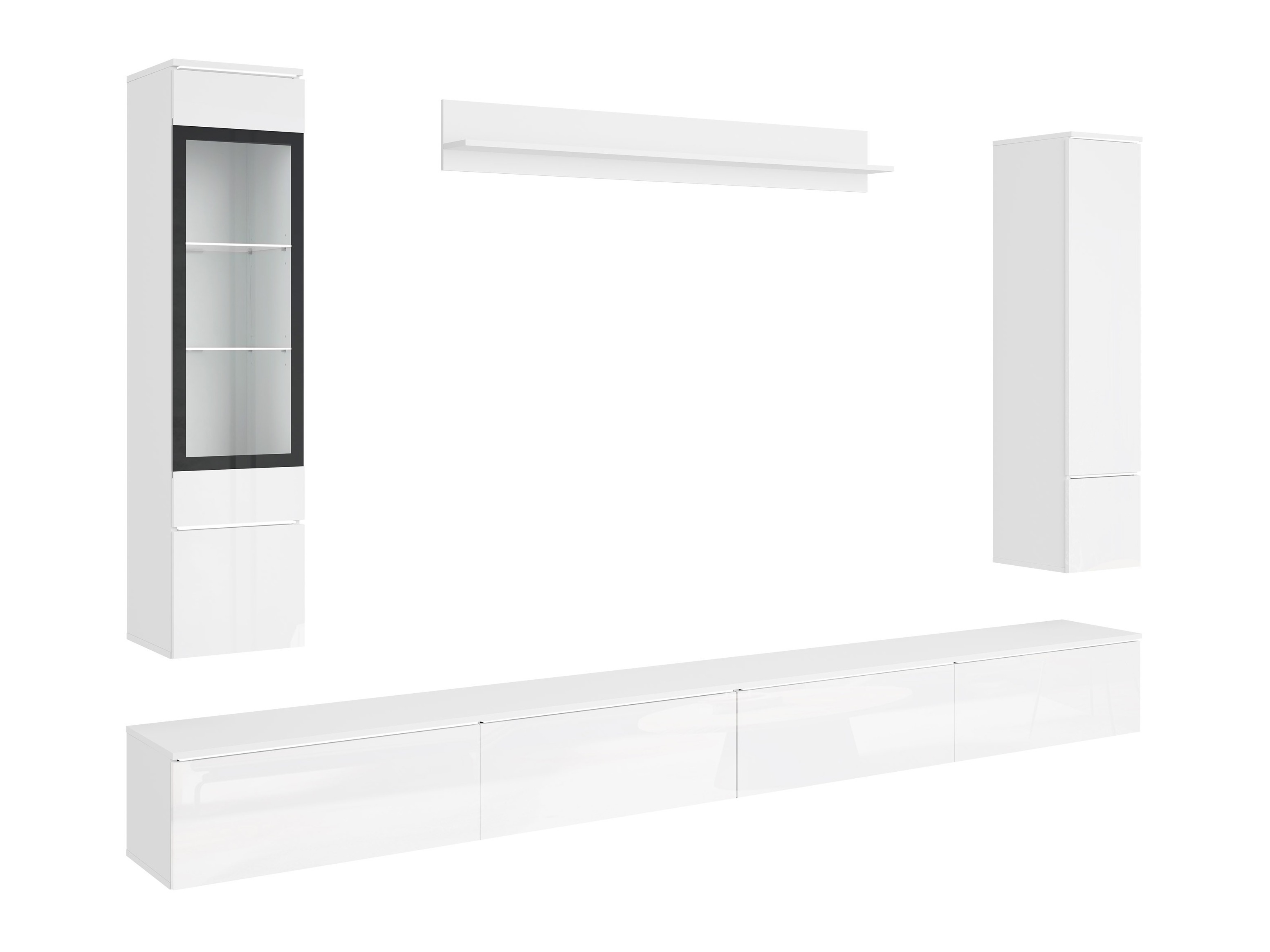 Set za dnevnu sobu Mirfivo 110 (Belo + Sjajno belo)