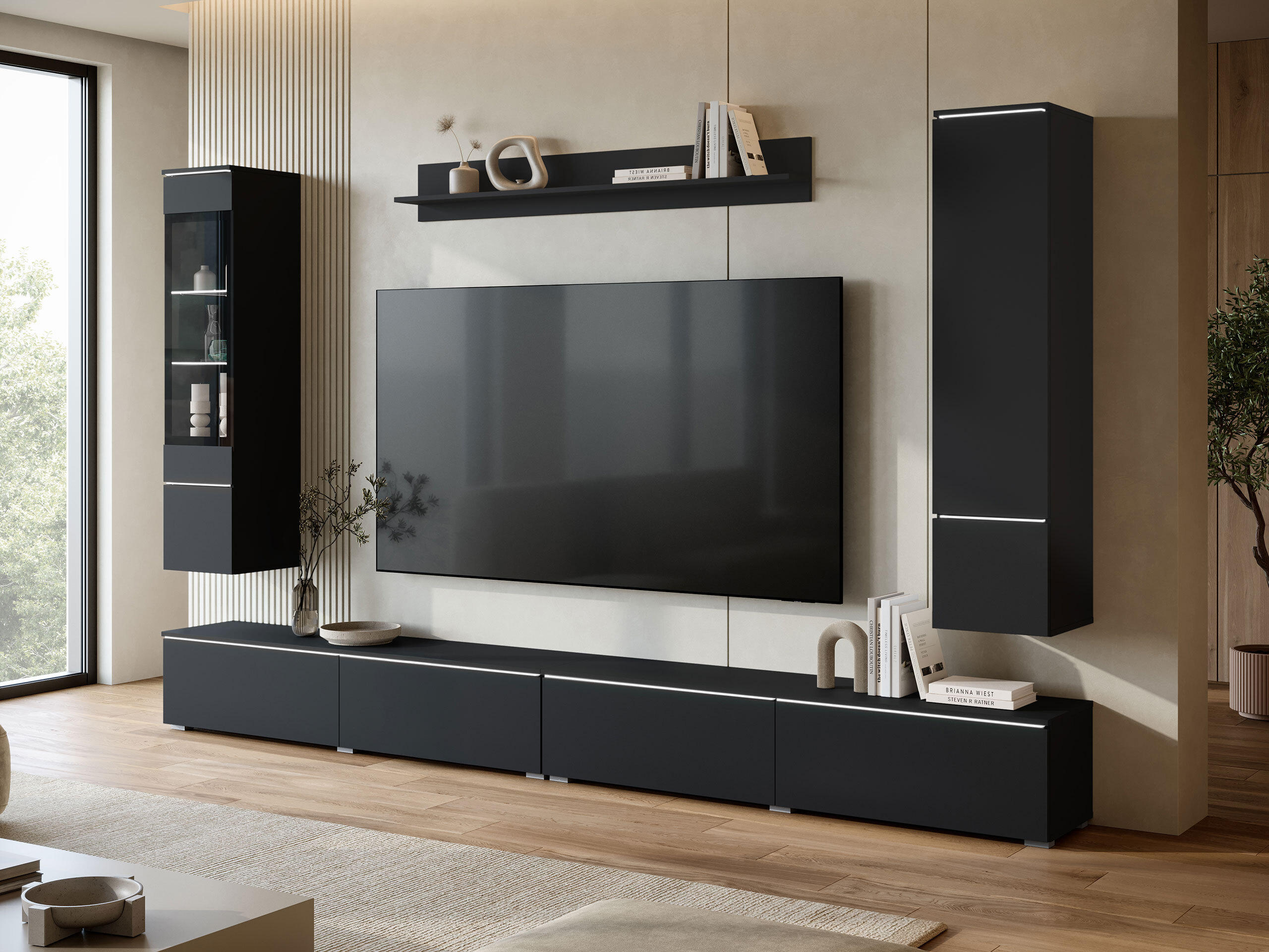 Set za dnevnu sobu Mirfivo 110 (Crno)