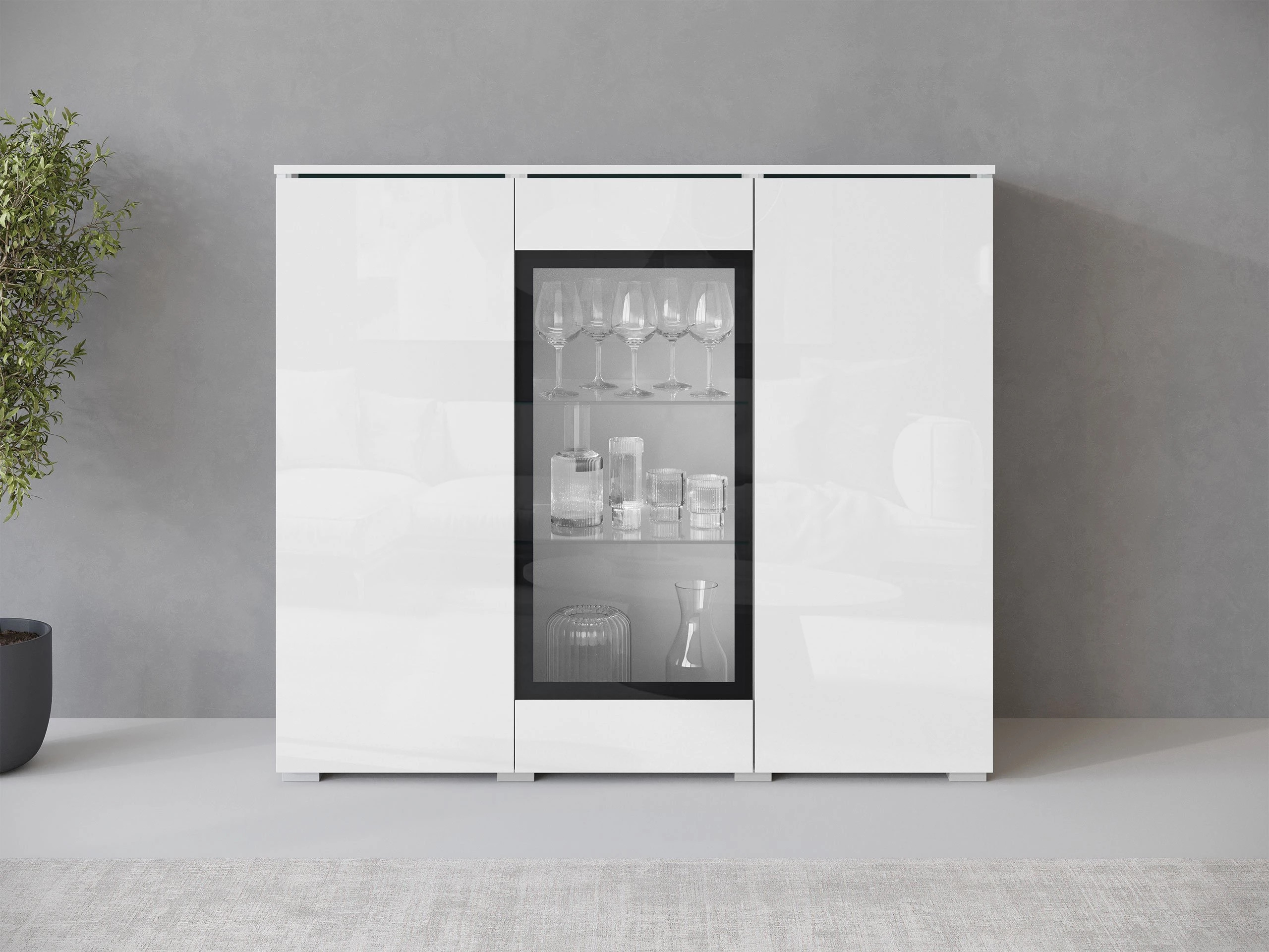 Ormarić Mirfivo 103 (Belo + Sjajno belo)