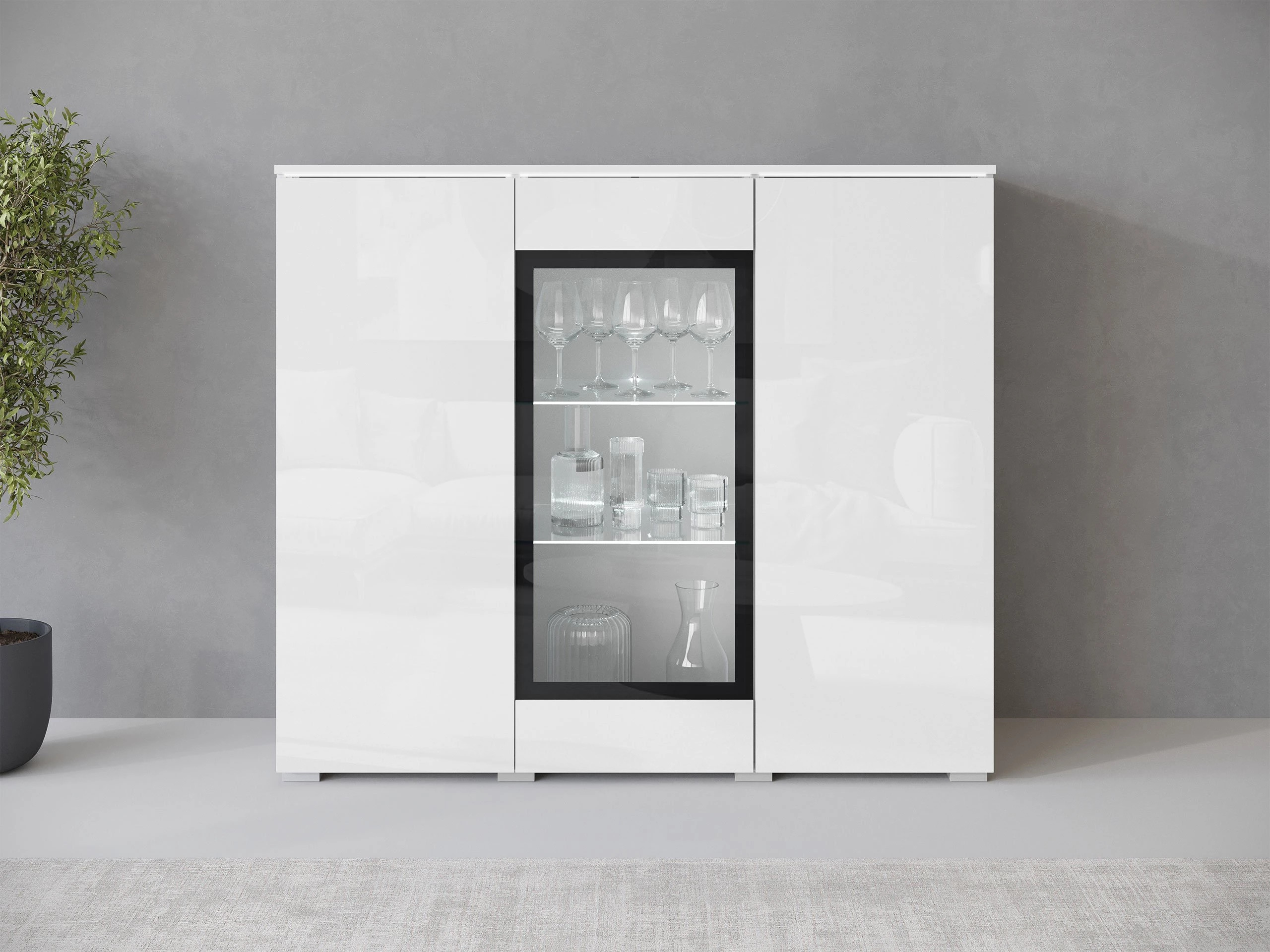 Ormarić Mirfivo 103 (Belo + Sjajno belo)