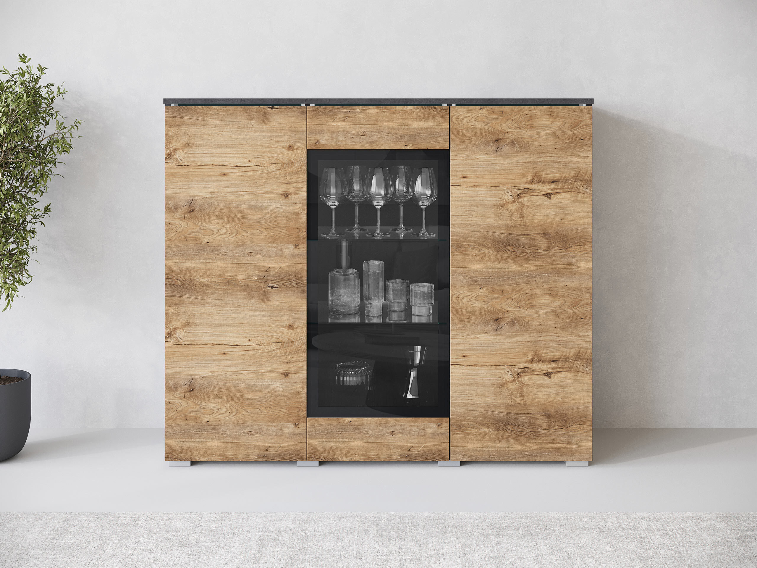 Ormarić Mirfivo 103 (Matera siva + Kesten)