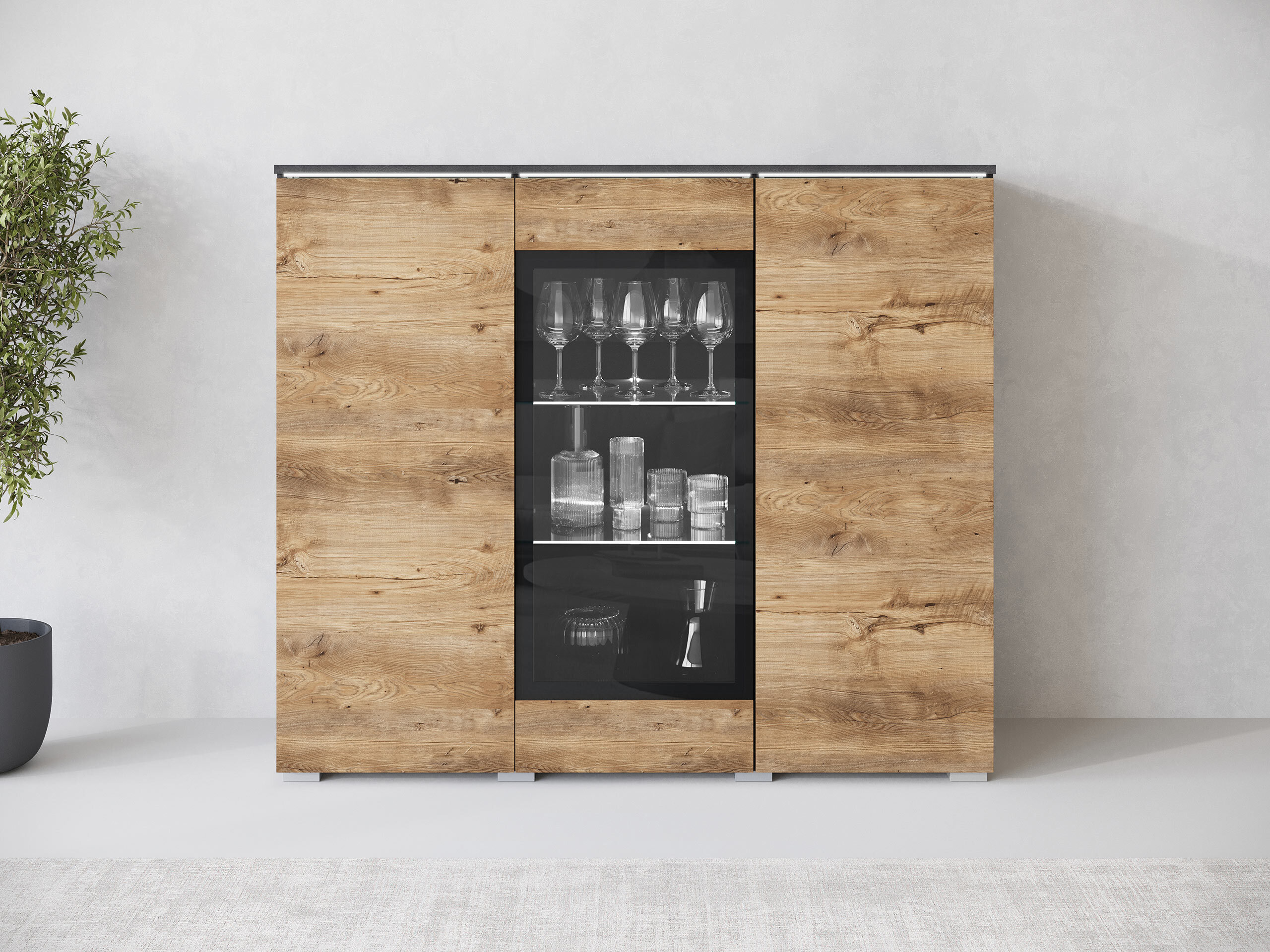 Ormarić Mirfivo 103 (Matera siva + Kesten)