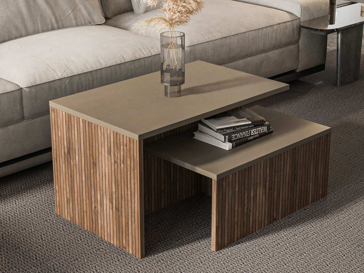 Set stočića za kafu Kailua 2750 (Hrast + Taupe)