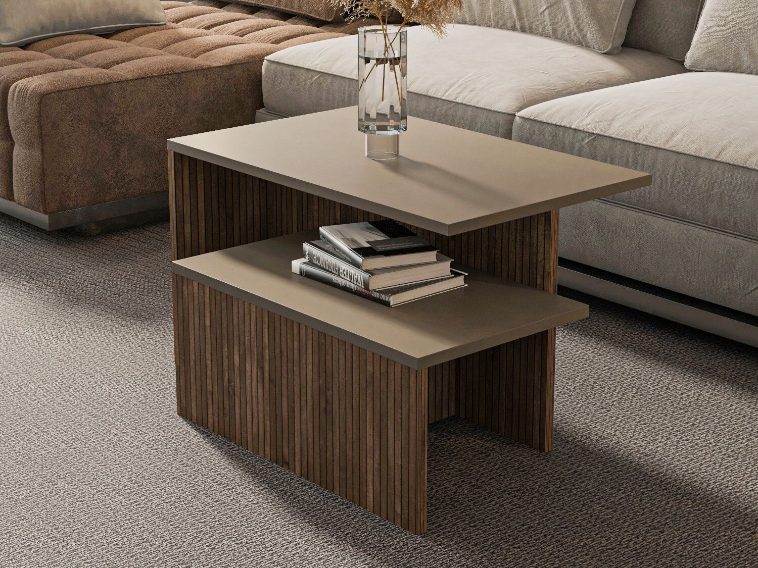 Set stočića za kafu Kailua 2750 (Hrast + Taupe)