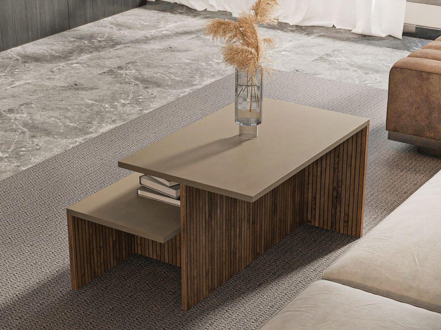 Set stočića za kafu Kailua 2750 (Hrast + Taupe)