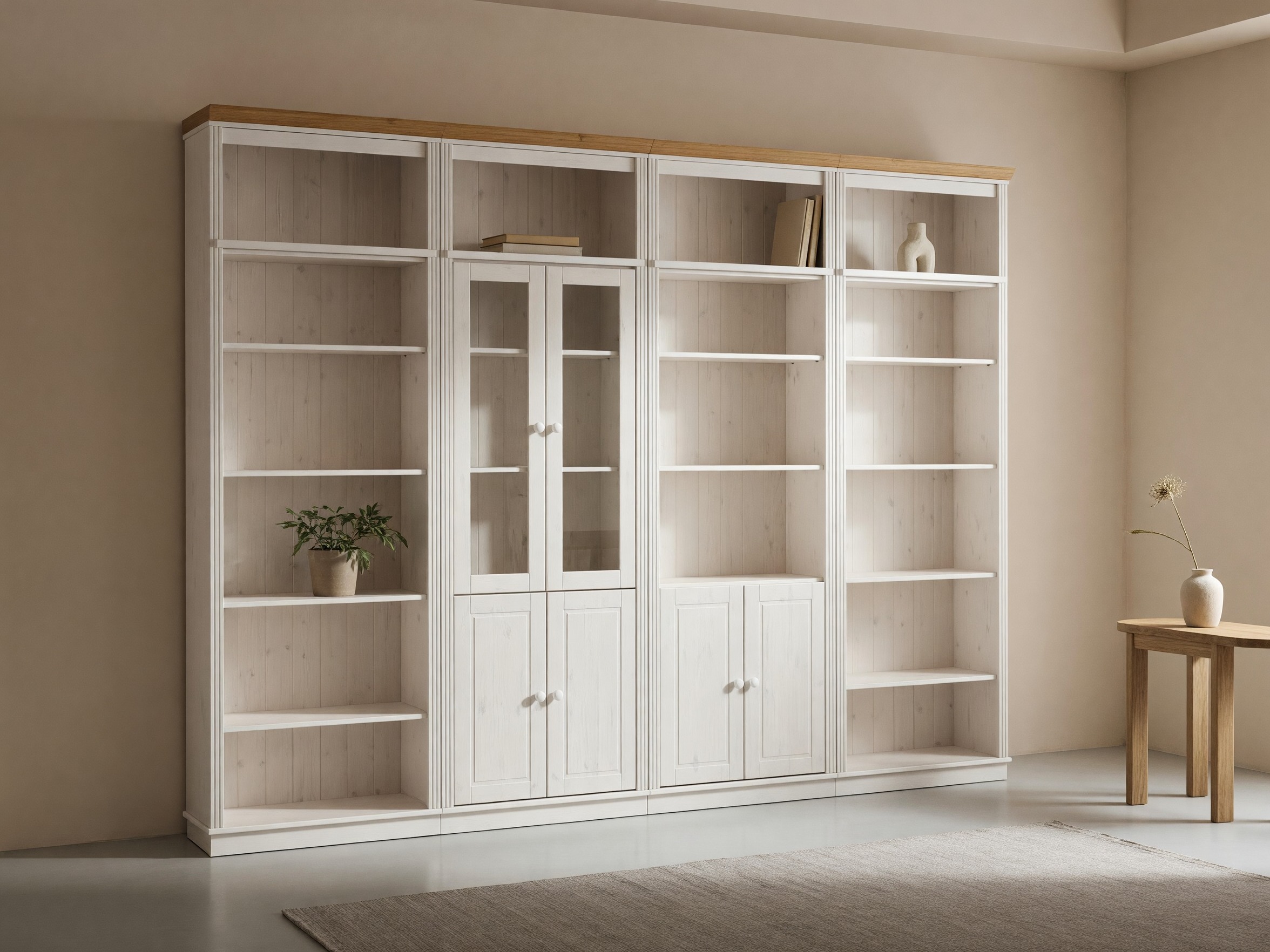 Set polica Saltoro 112 (Belo + Medeni hrast)