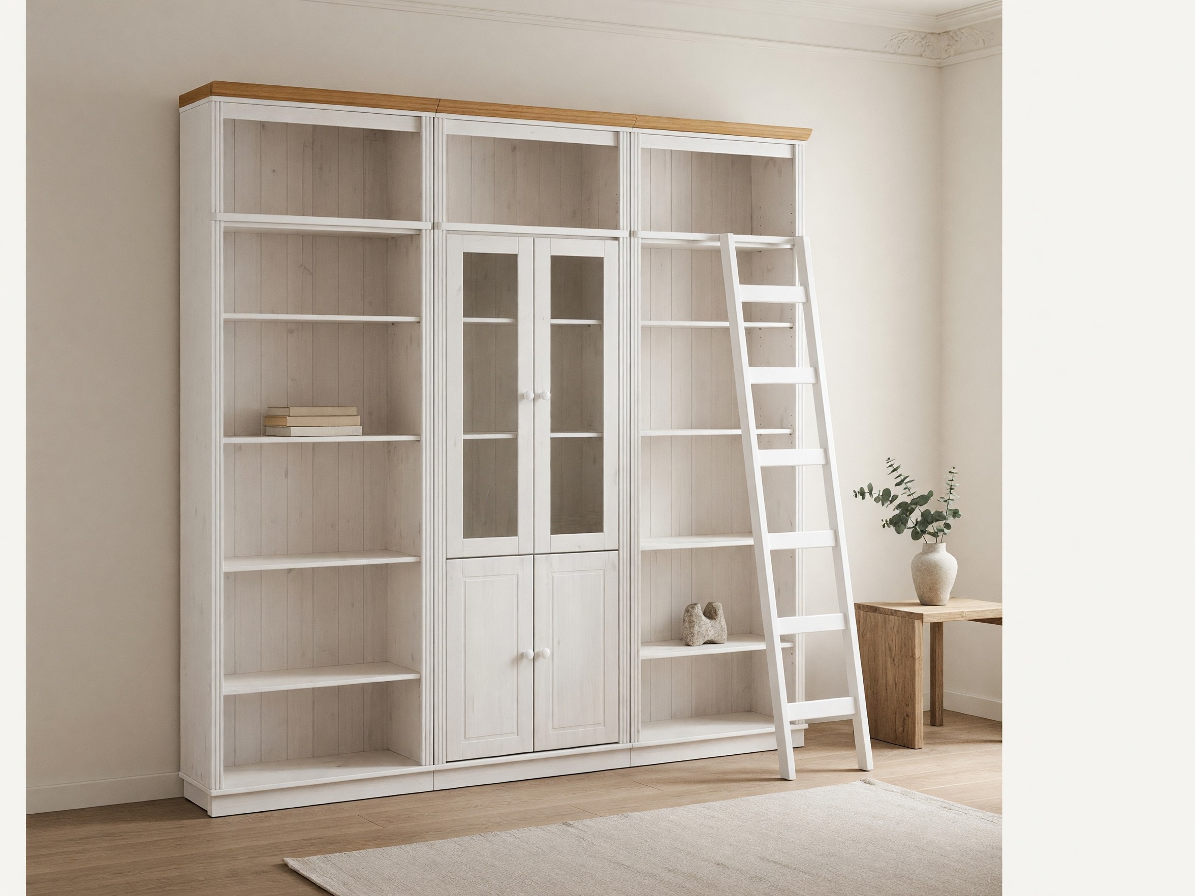 Set polica Saltoro 126 (Belo + Medeni hrast)