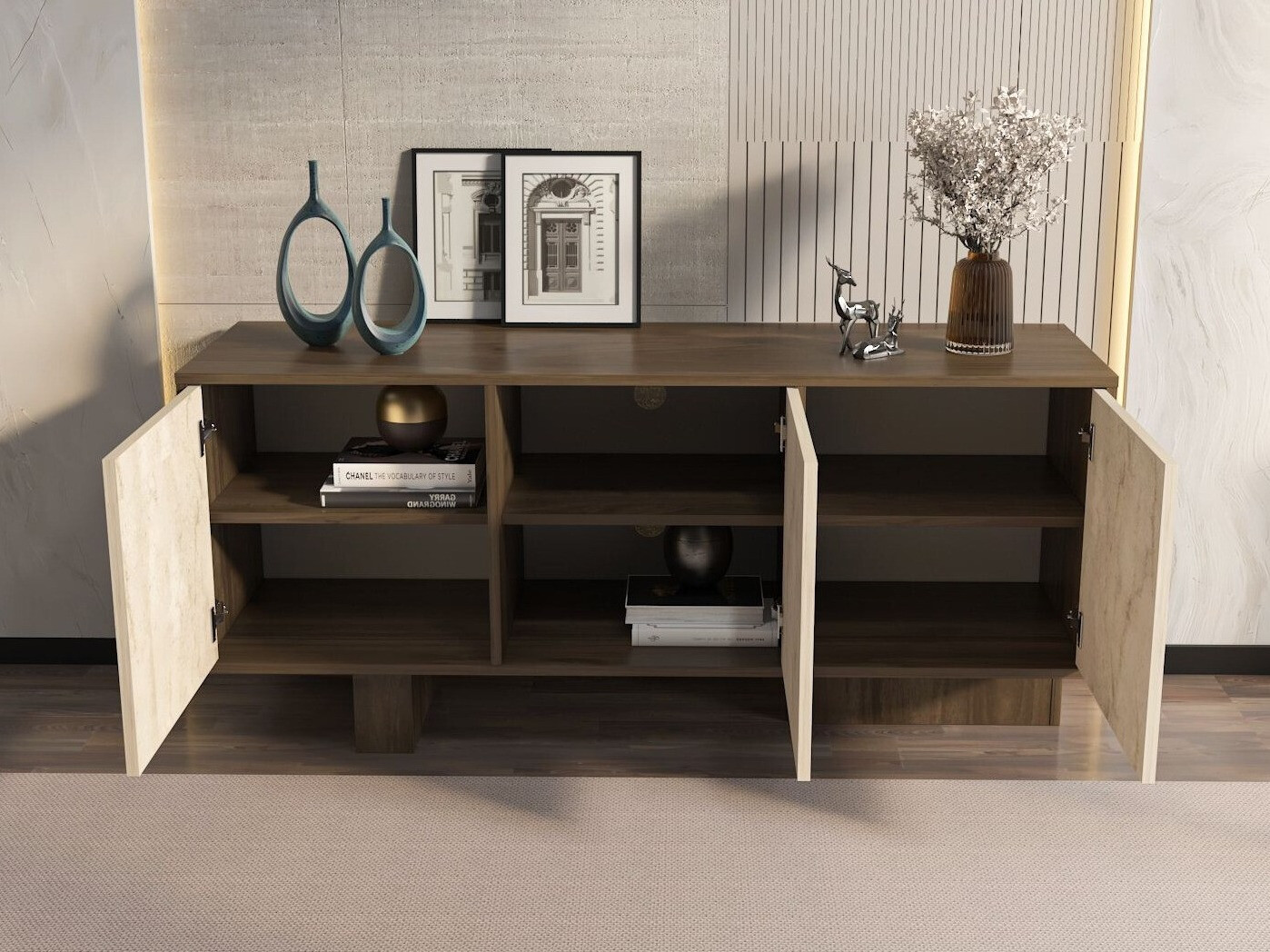 Ormarić Kailua 2761 (Orah + Svetlo Travertine)