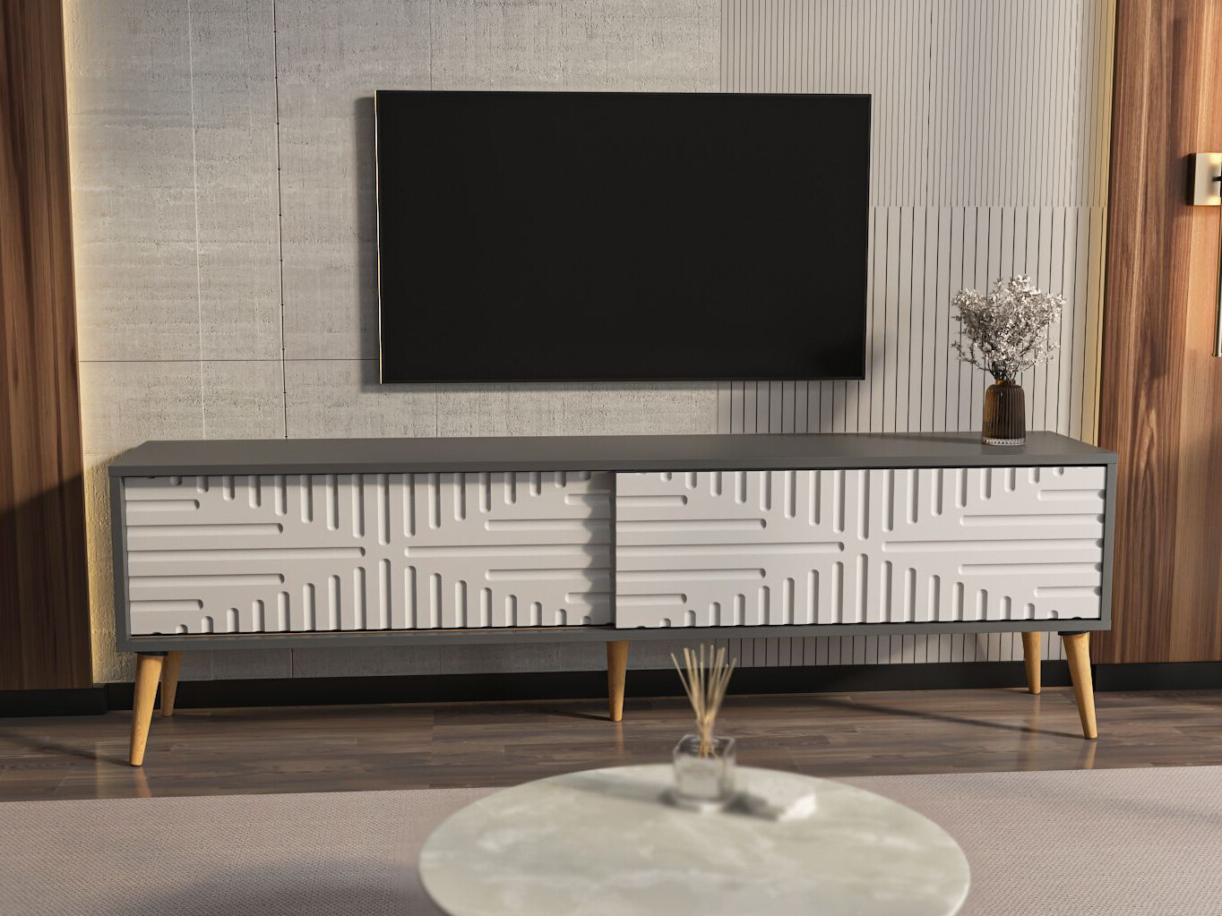 TV komoda Kailua 2771 (Belo + Antracit)