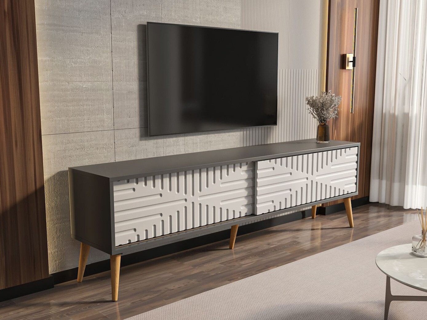 TV komoda Kailua 2771 (Belo + Antracit)