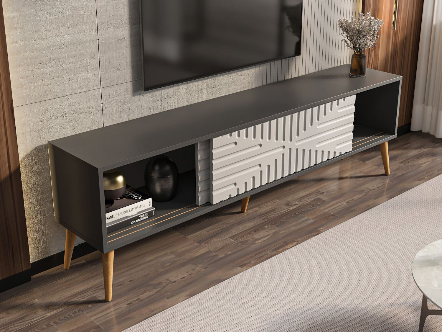 TV komoda Kailua 2771 (Belo + Antracit)