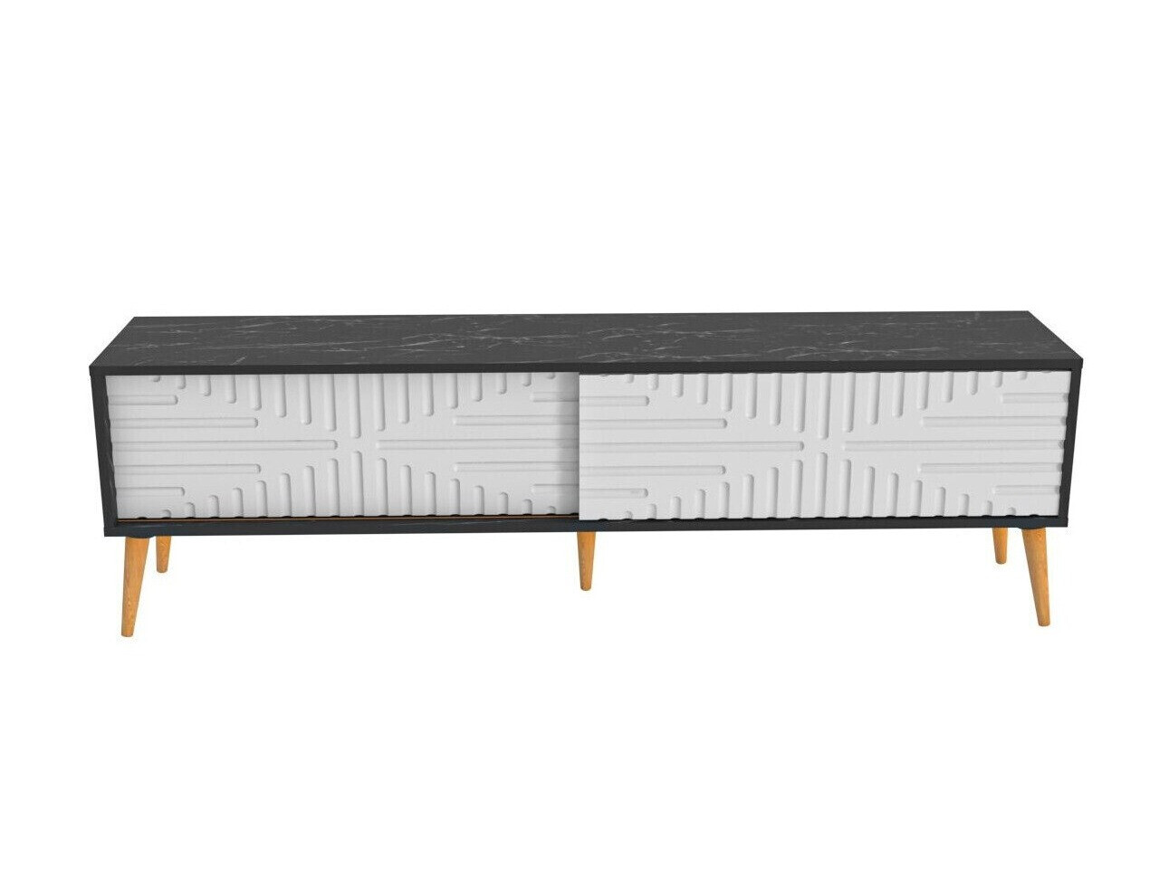 TV komoda Kailua 2771 (Belo + Crni mermer)