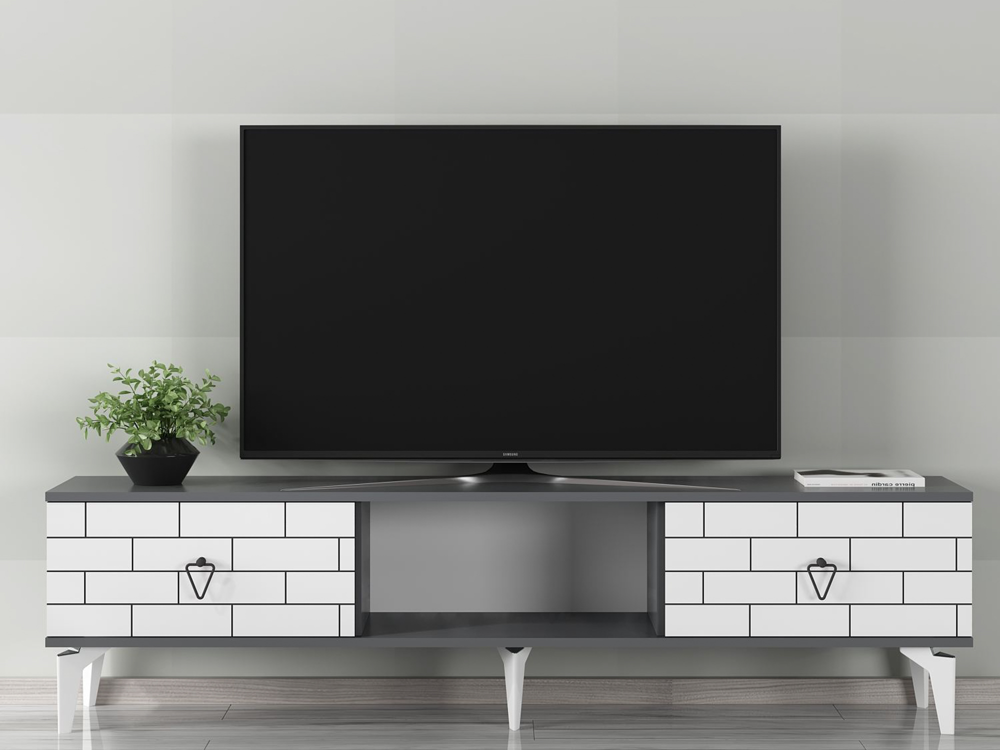 TV komoda Kailua 2777 (Belo + Antracit)