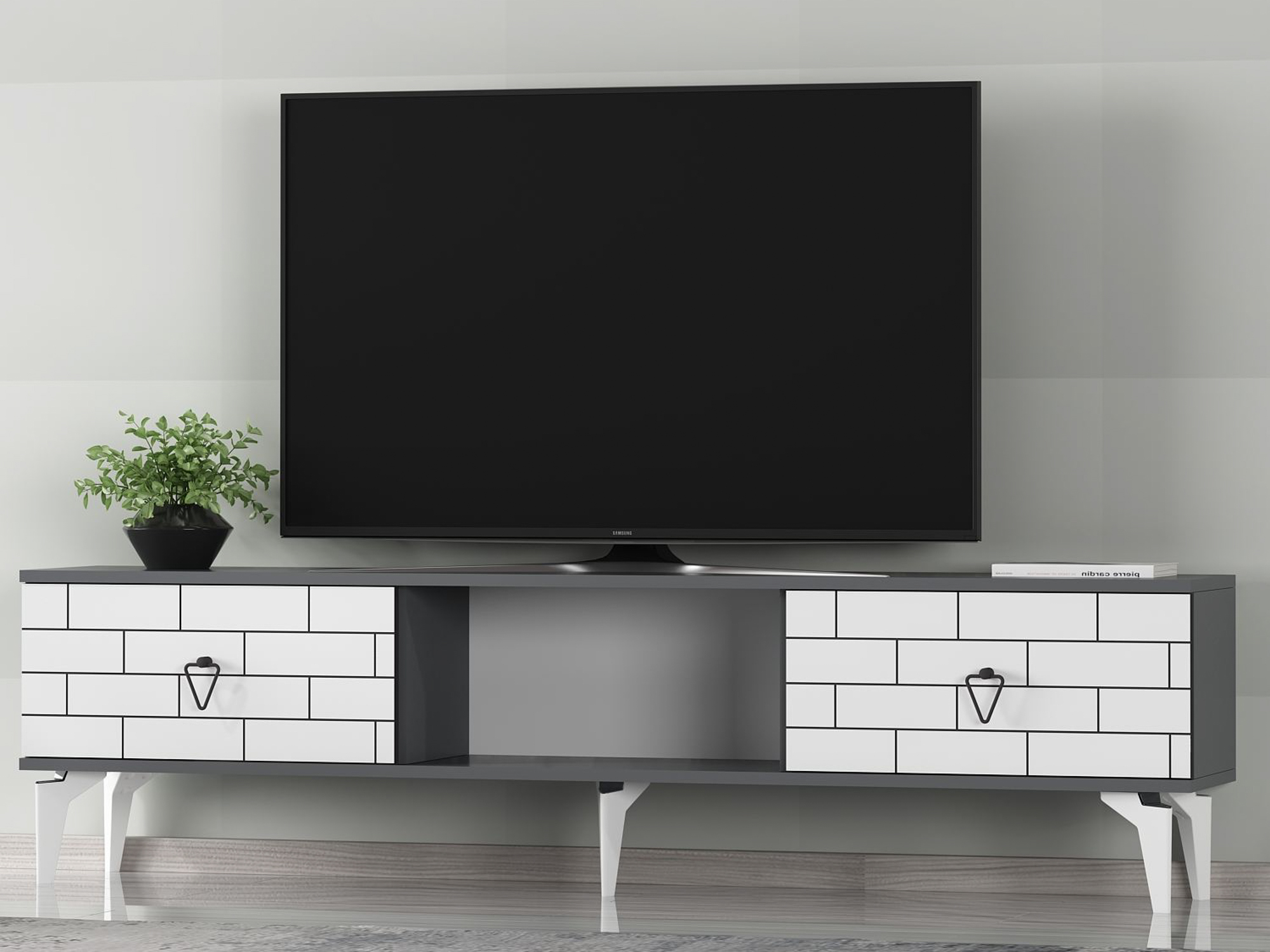 TV komoda Kailua 2777 (Belo + Antracit)