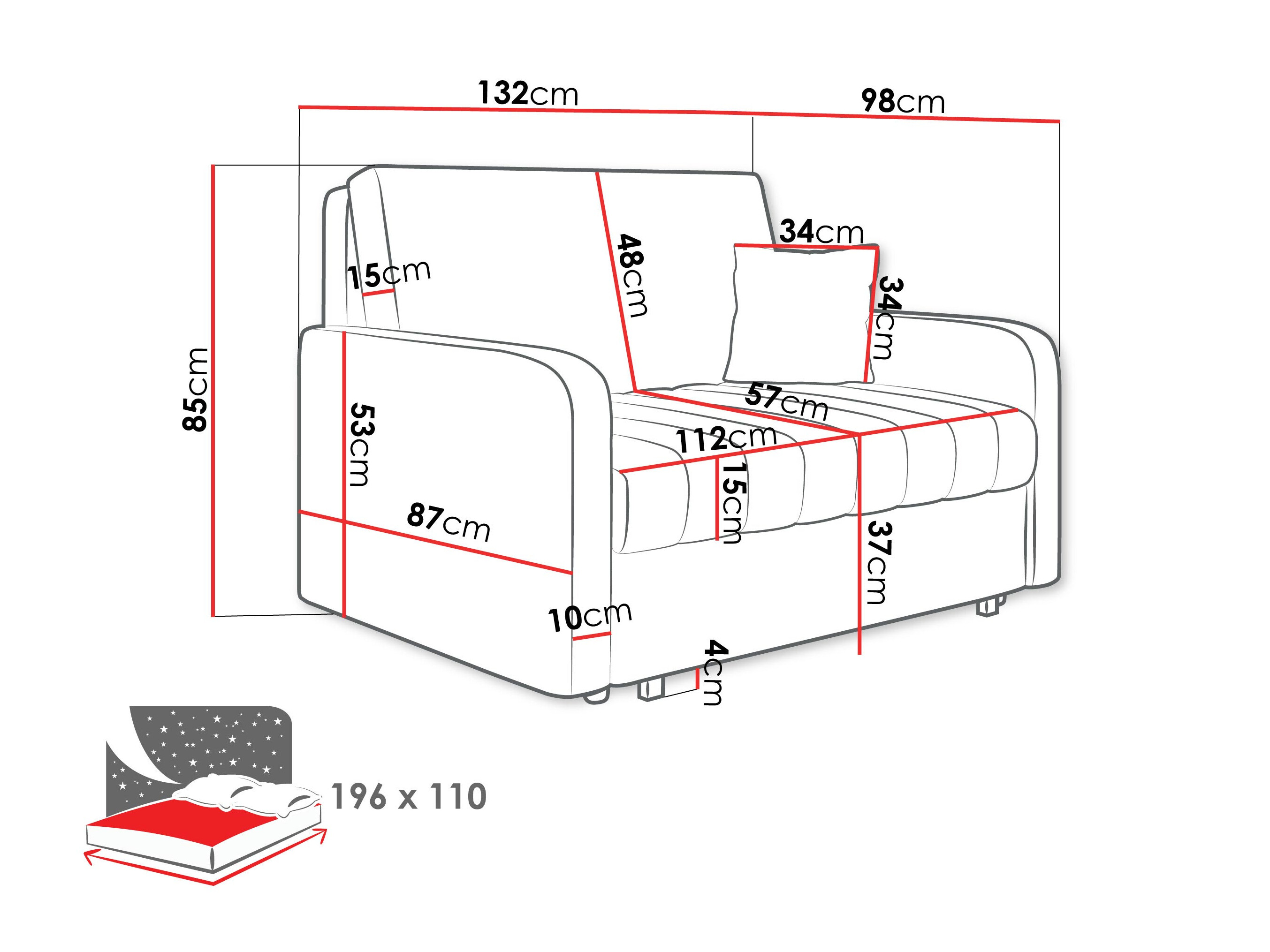 Sofa na razvlačenje Columbus 259 (Polo 872)