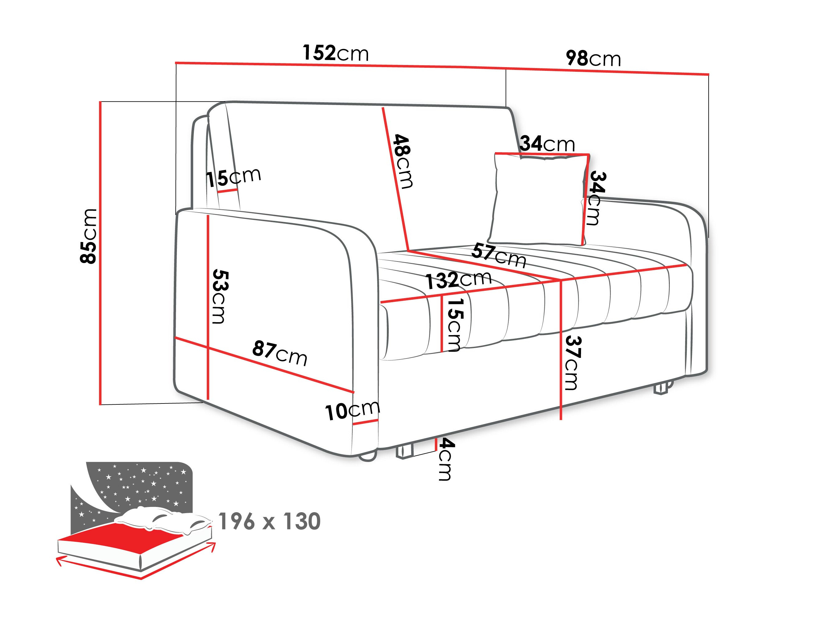 Sofa na razvlačenje Columbus 260 (Polo 872)