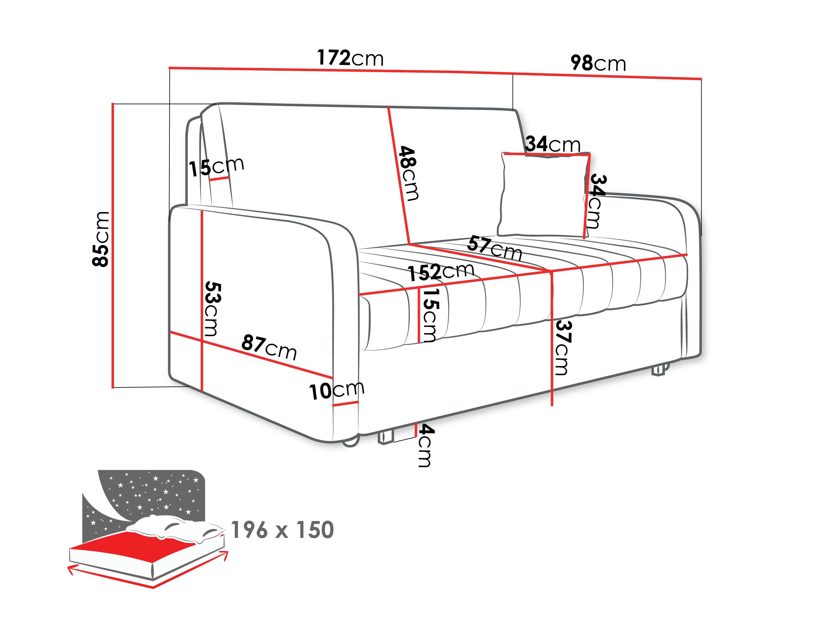 Sofa na razvlačenje Columbus 261 (Polo 872)
