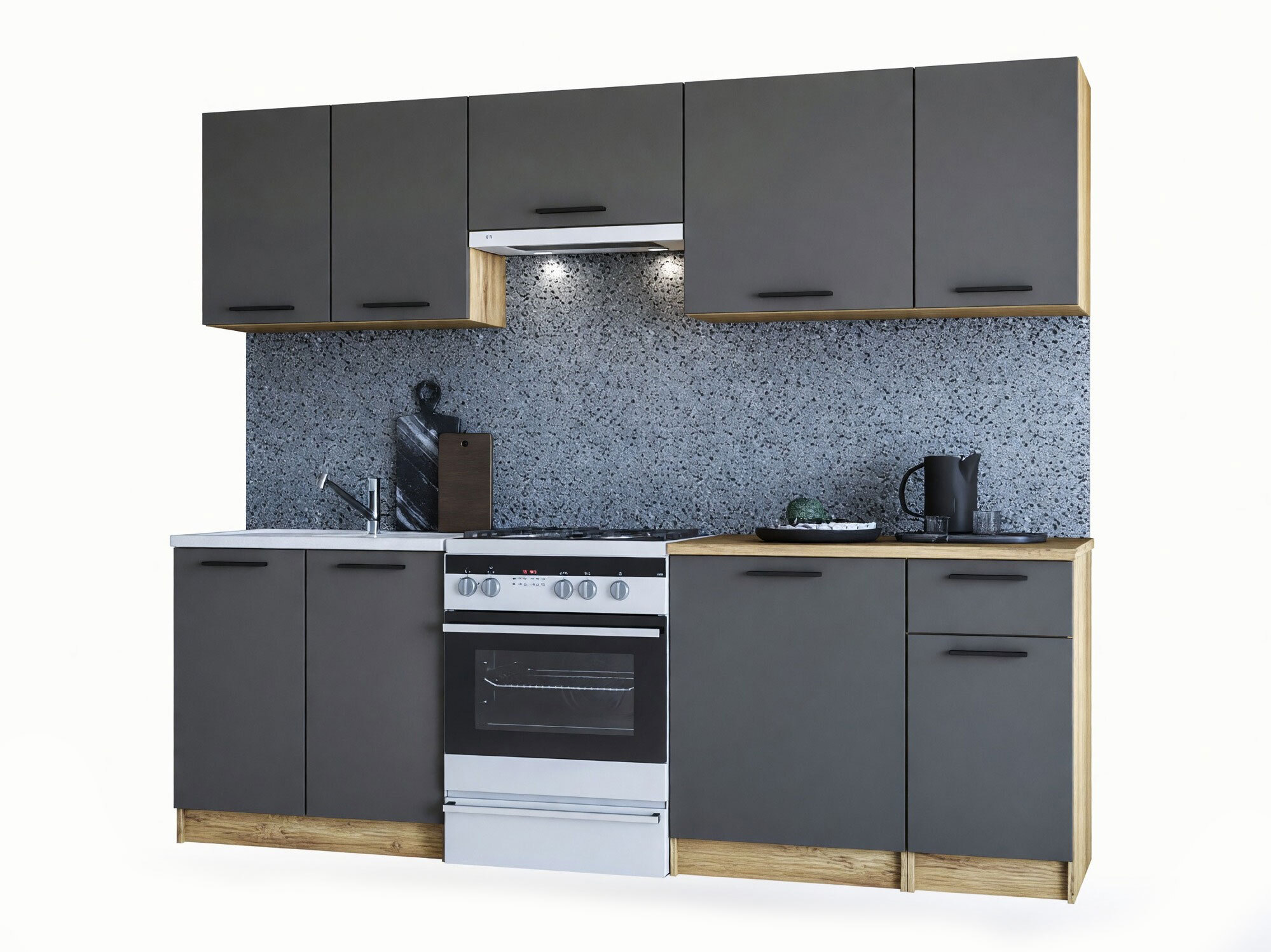Kuhinjski set Houston 856 (Antracit + Craft hrast)