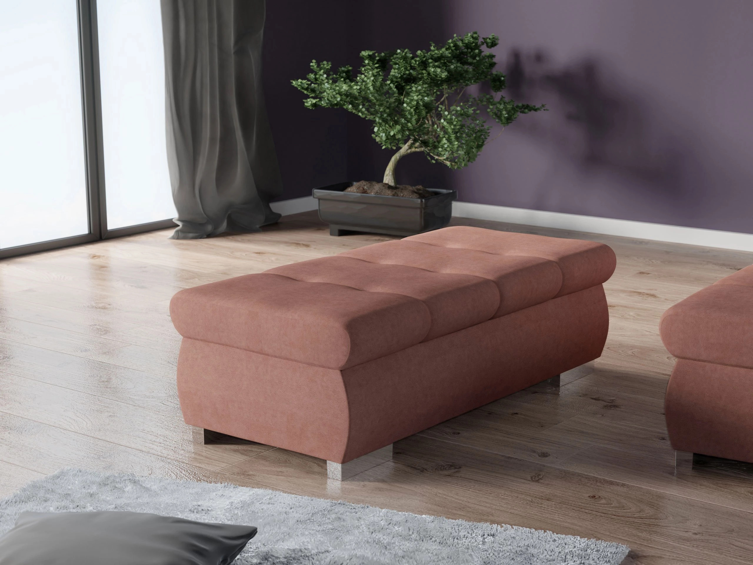 Tapacirana klupa Comfivo Nitor I (Uttario Velvet 2956 + Uttario Velvet 2955)