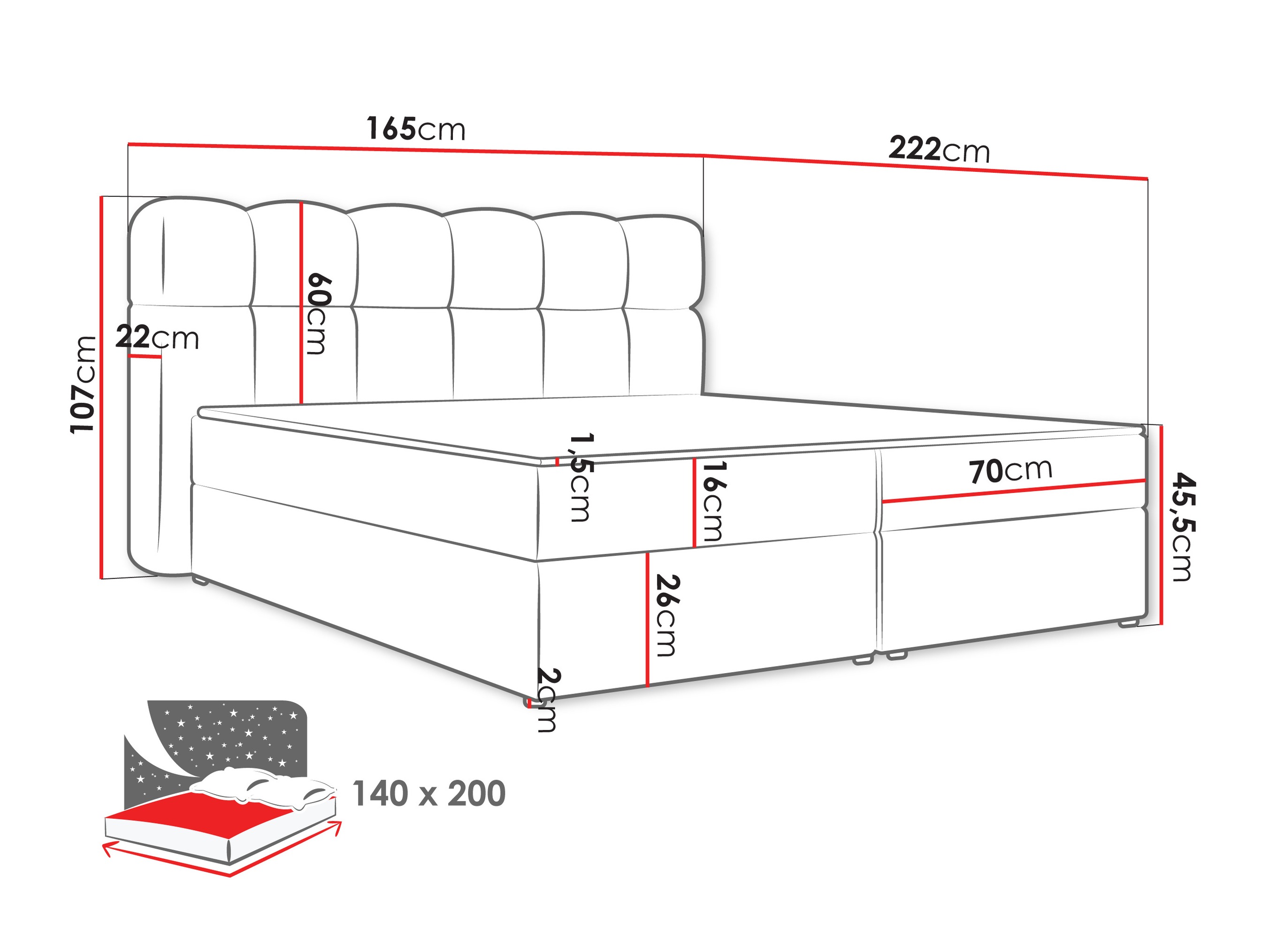Boxspring krevet Stonecrest 113 (Lambi 03)