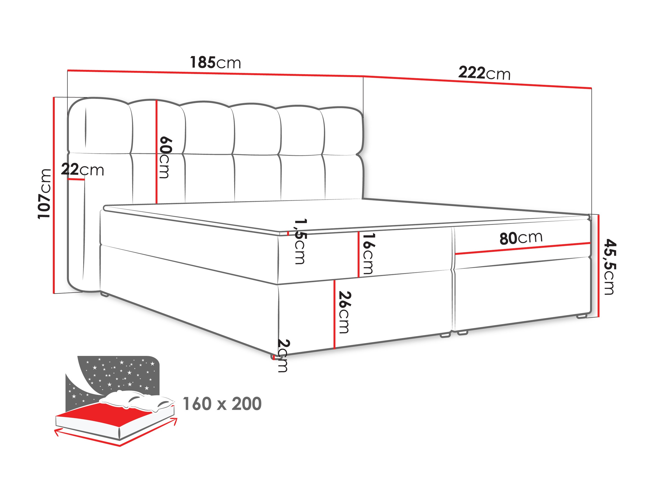 Boxspring krevet Stonecrest 113 (Lambi 03)