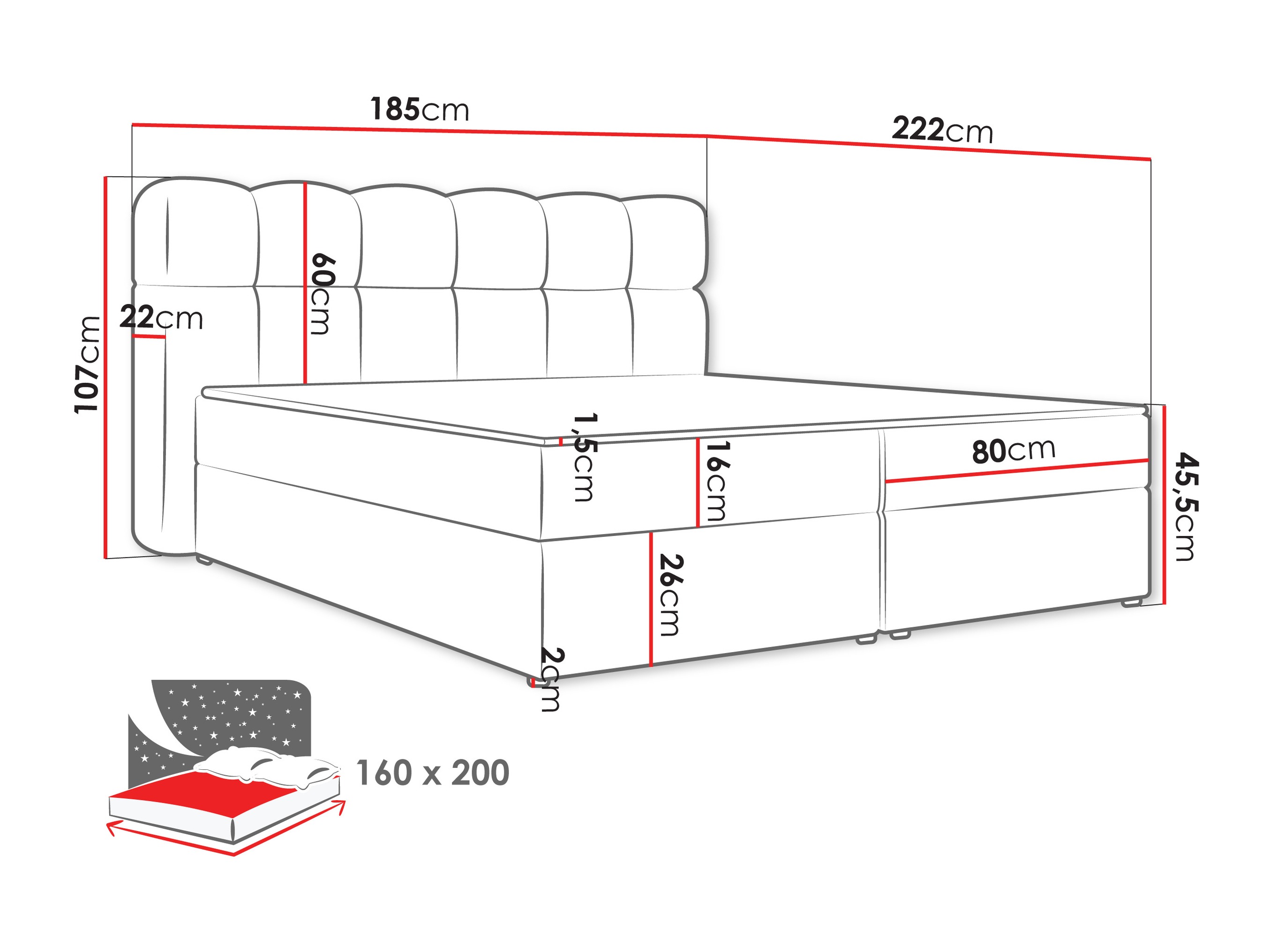 Boxspring krevet Stonecrest 113 (Lambi 04)